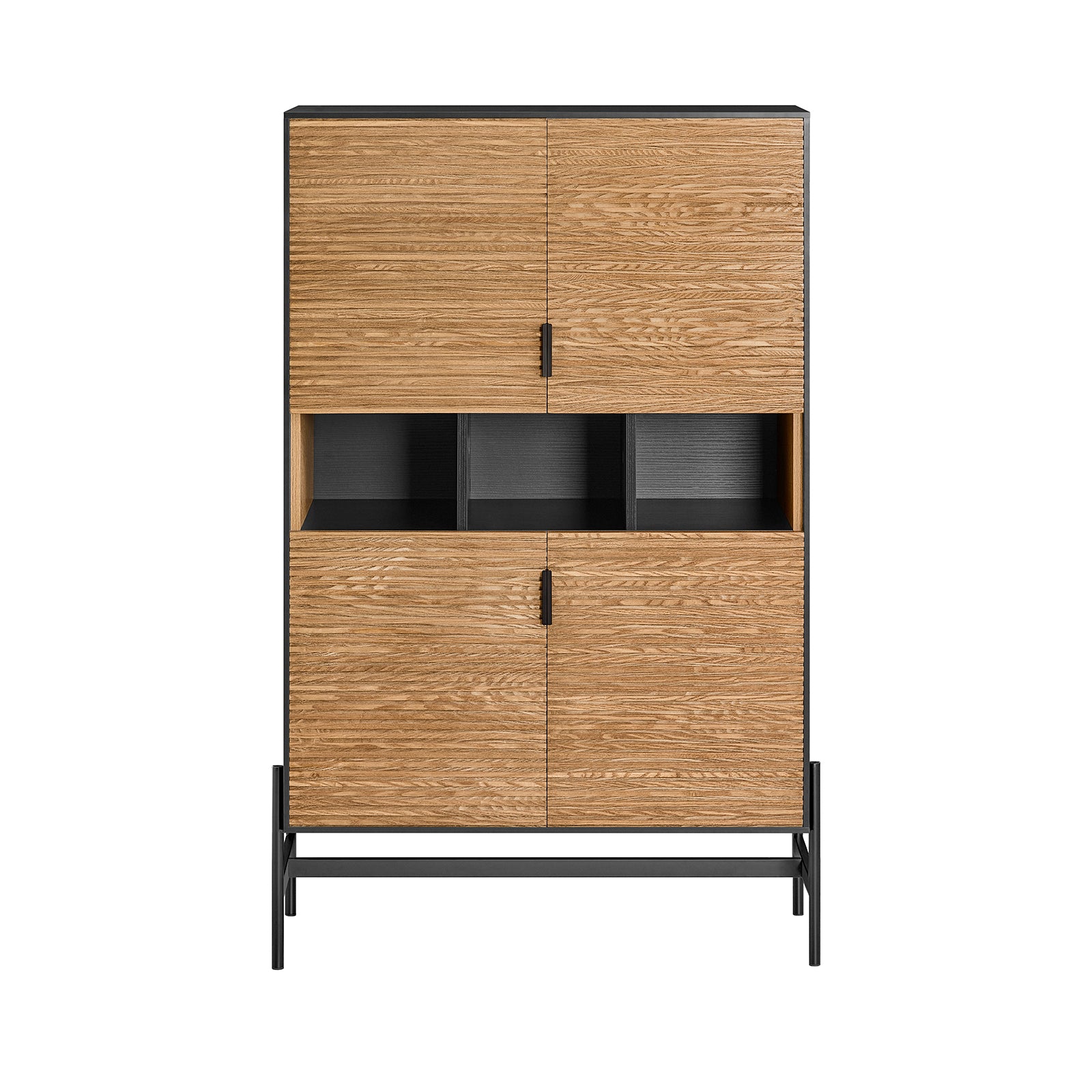 Buffet avec 3 compartiments ouverts cardre en métal