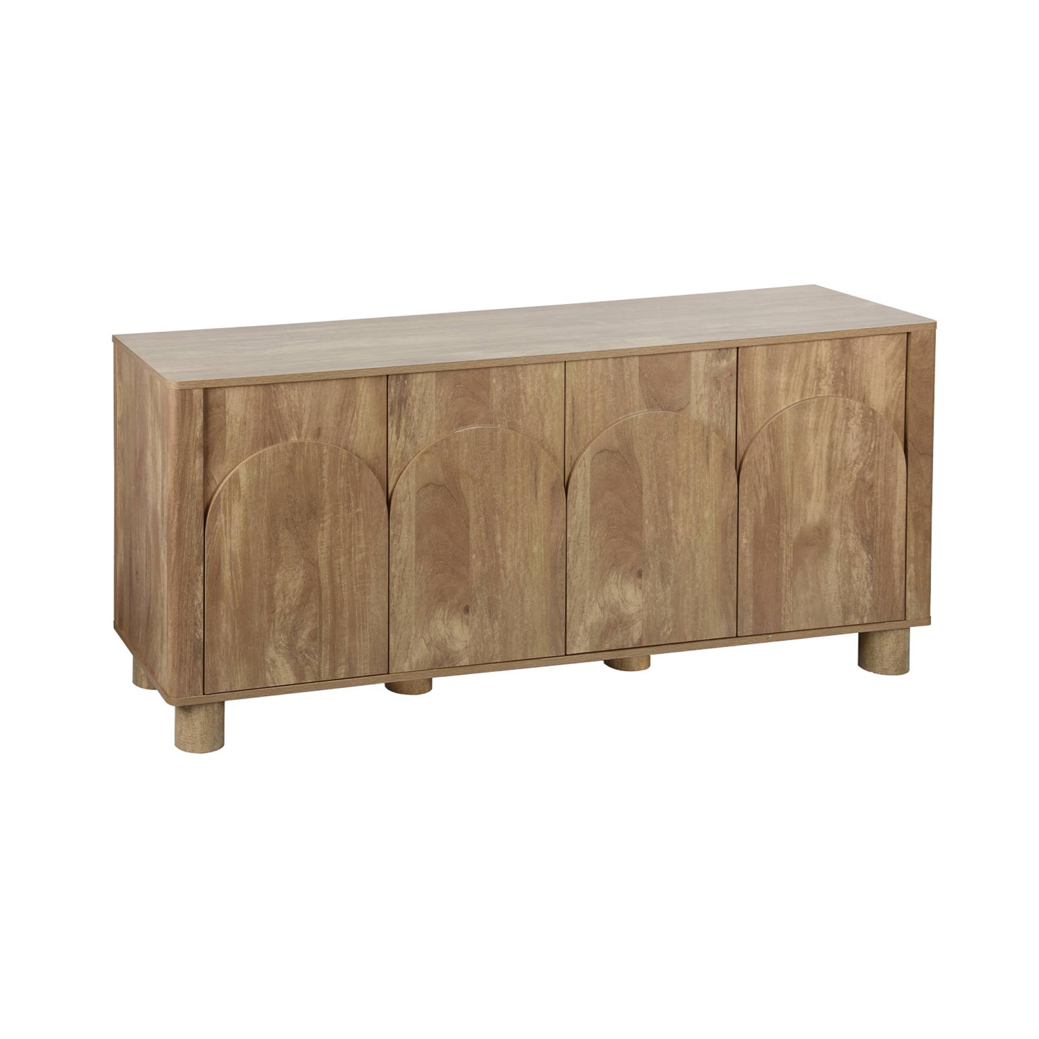 Buffet exotique 4 portes 2 espaces de rangement, 2 tiroirs, l 150 cm
