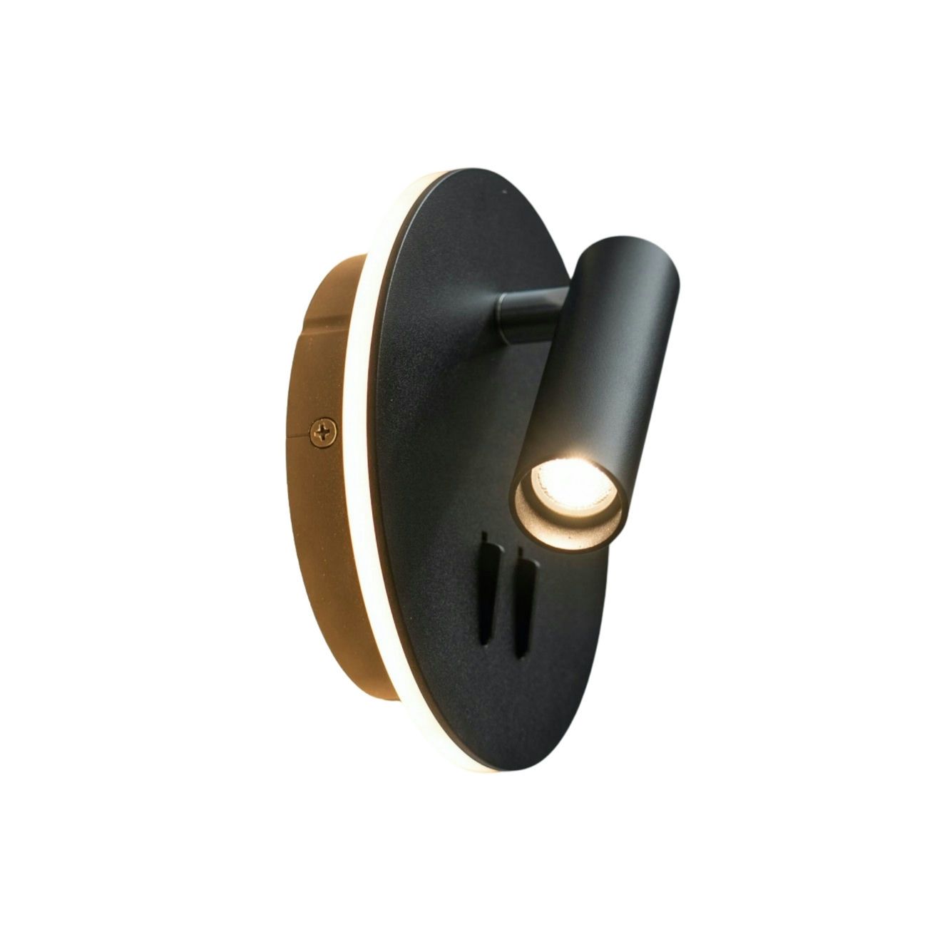 Applique en aluminium et acrylique Noir 10 cm