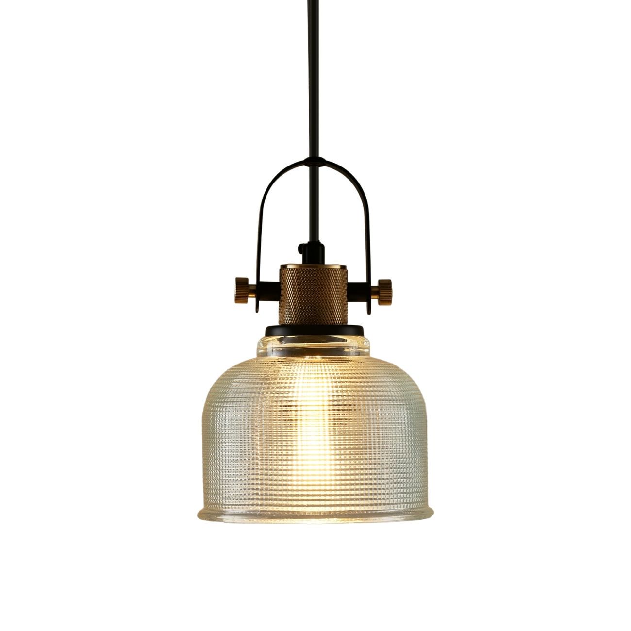 Suspension en verre Transparent et noir 22 cm