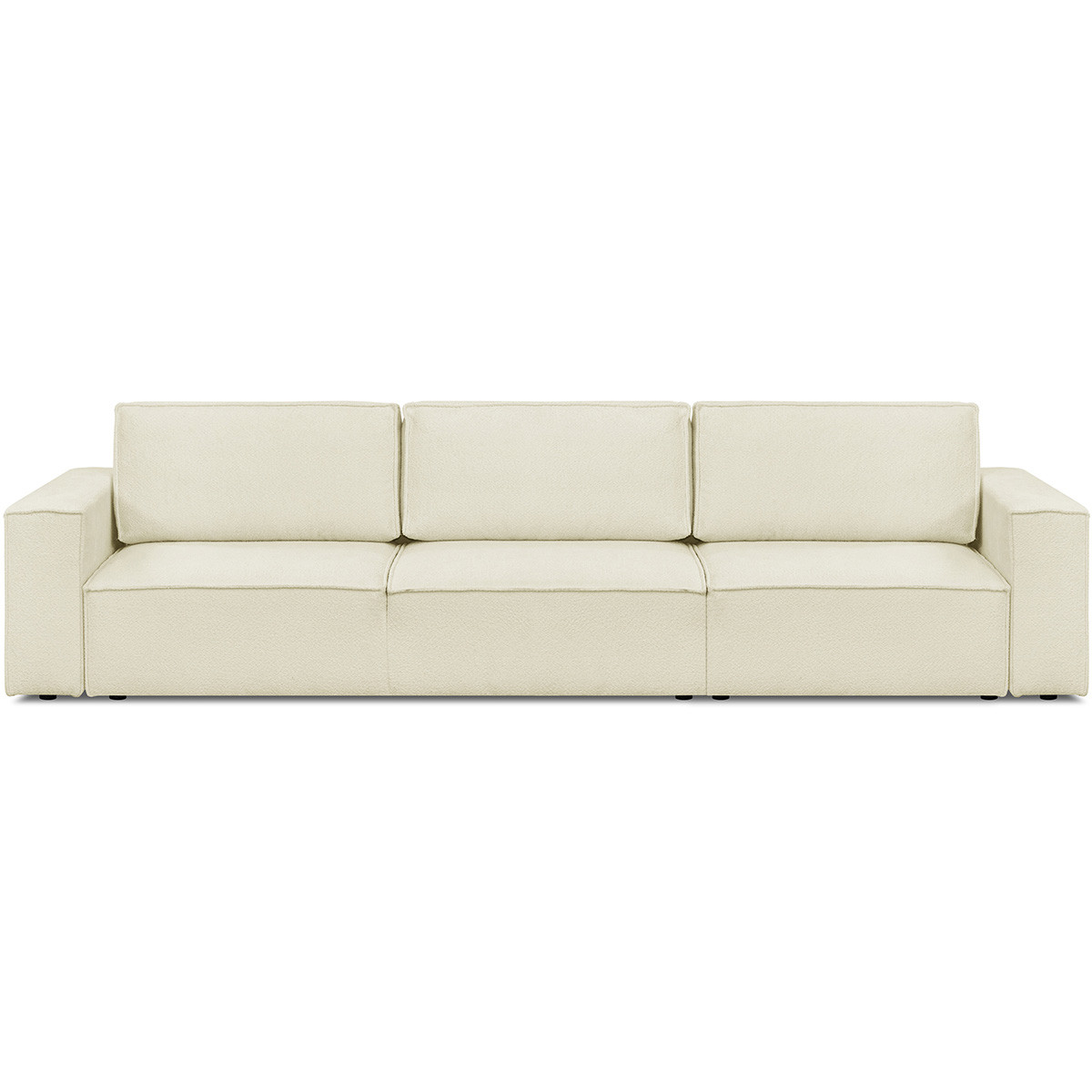 Canapé modulable convertible 5 places en tissu bouclé écru