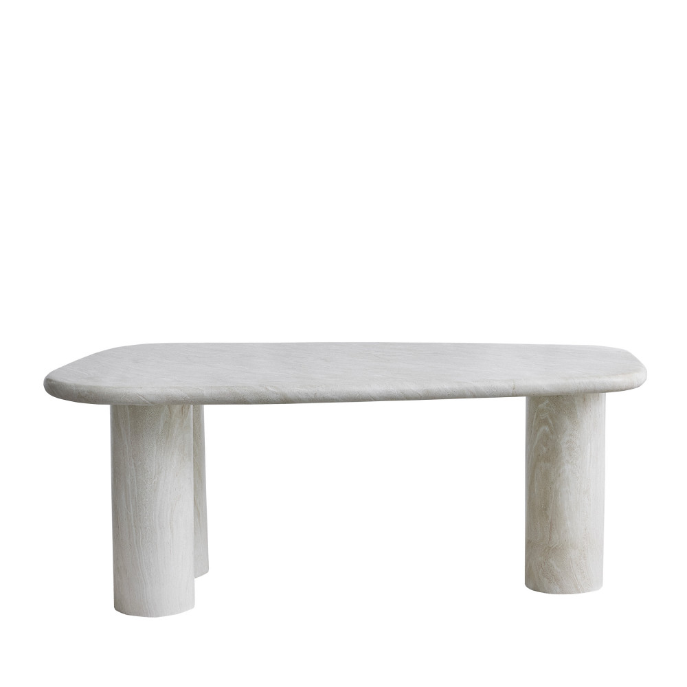Table à manger 6 places en effet travertin – Beige