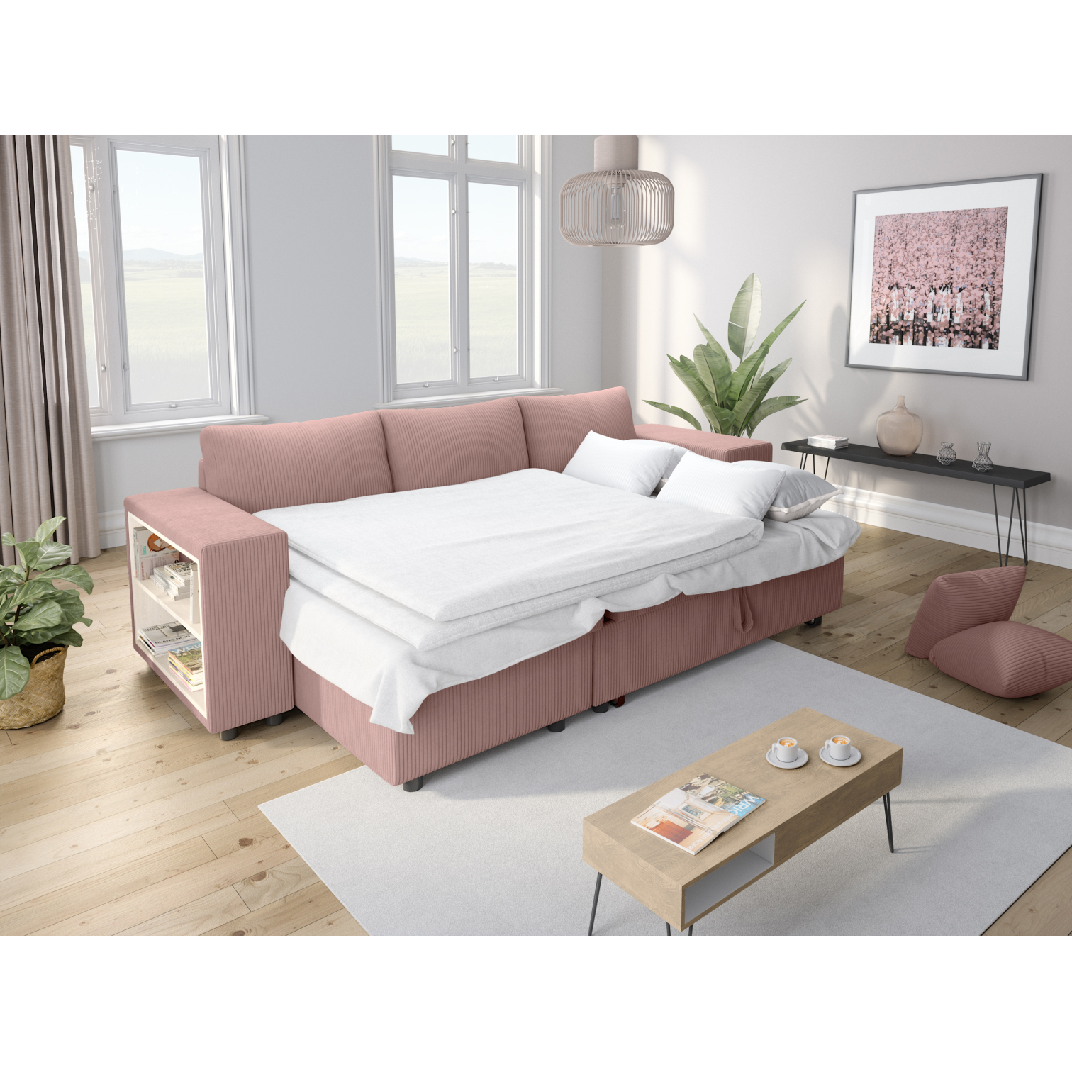 mady - Canapé convertible Rose - Vue supplémentaire 2