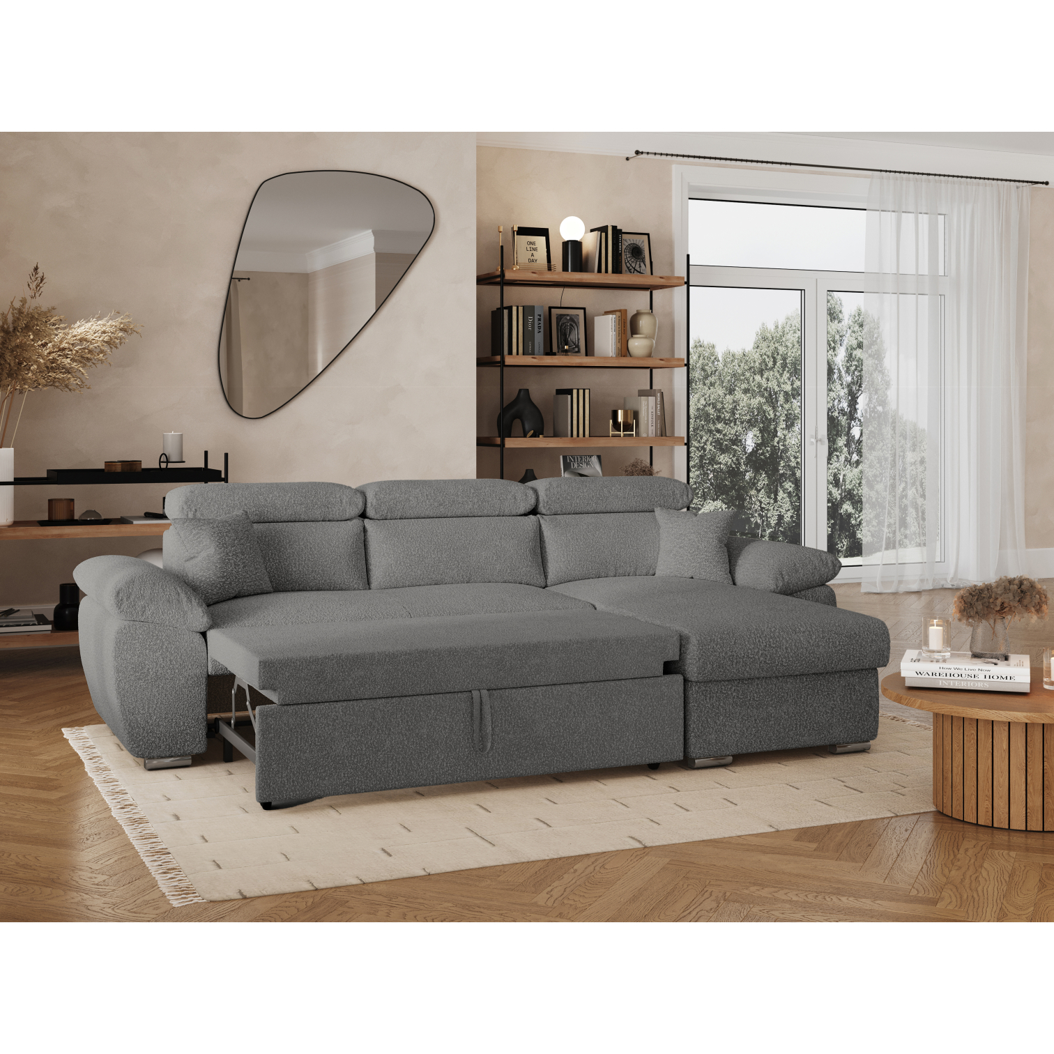 komeco - Canapé relax convertible Gris - Vue supplémentaire 2