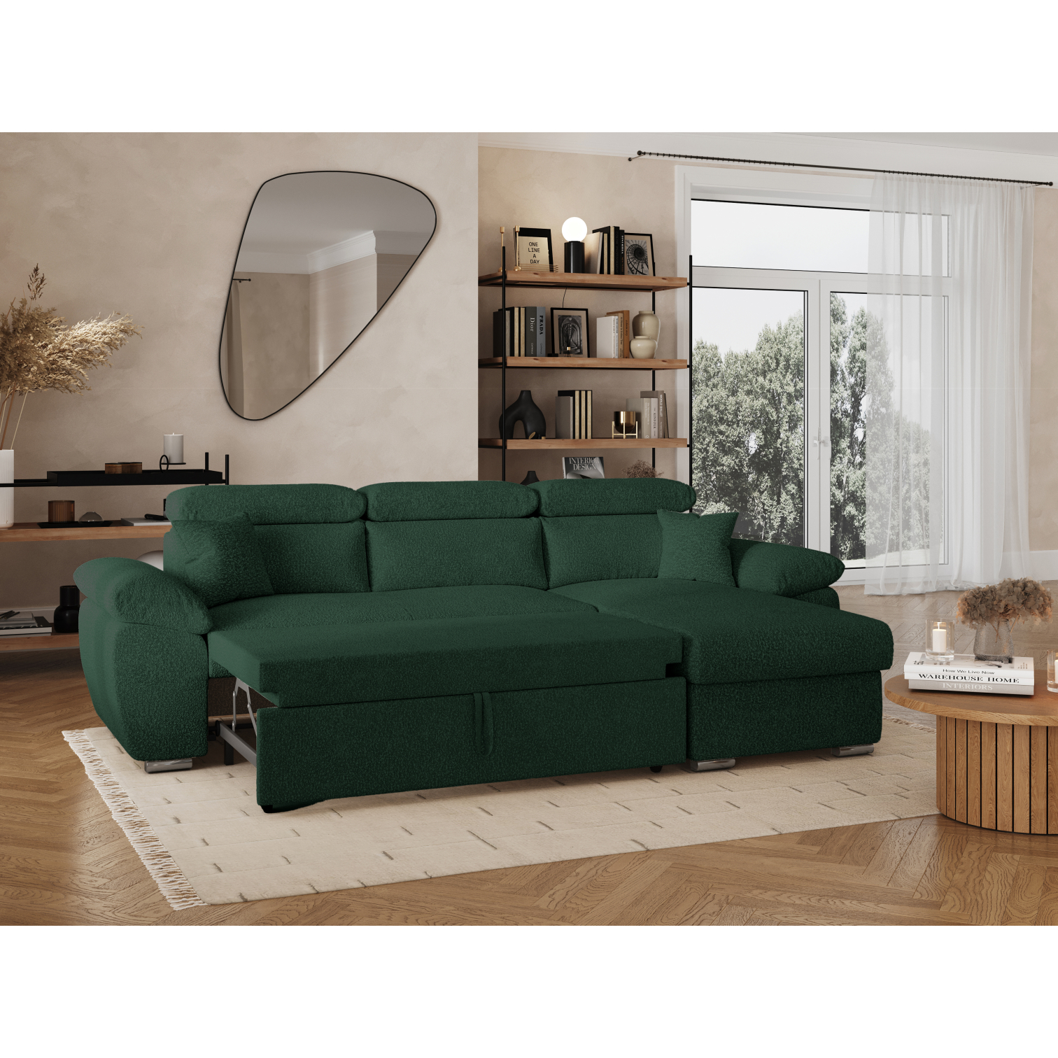 komeco - Canapé relax convertible Vert - Vue supplémentaire 2