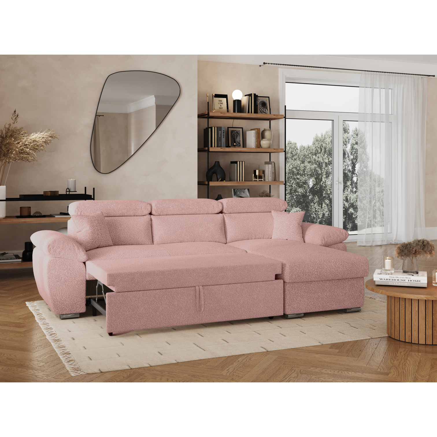 komeco - Canapé relax convertible Rose - Vue supplémentaire 2