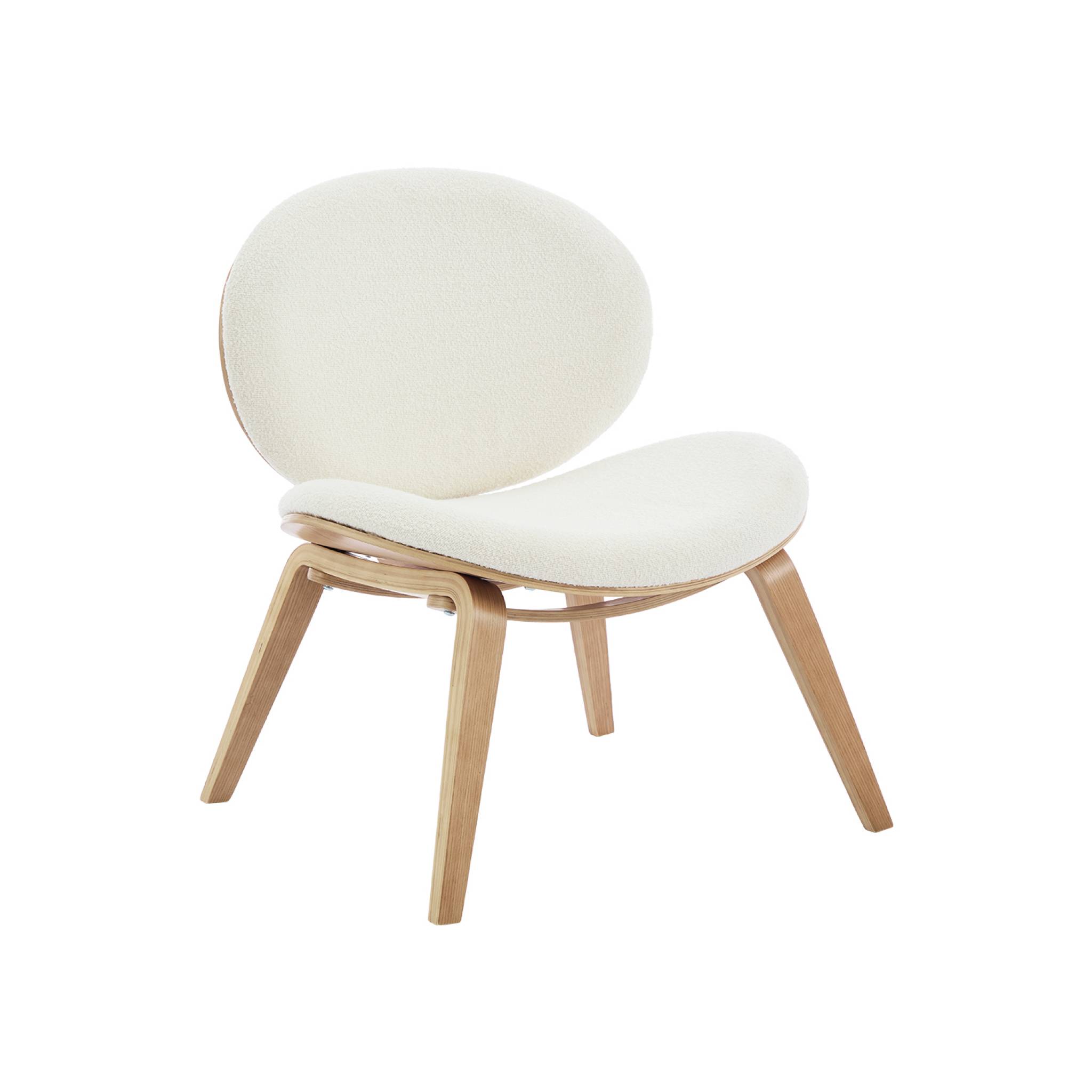 Fauteuil placage effet chêne bouclette texturée