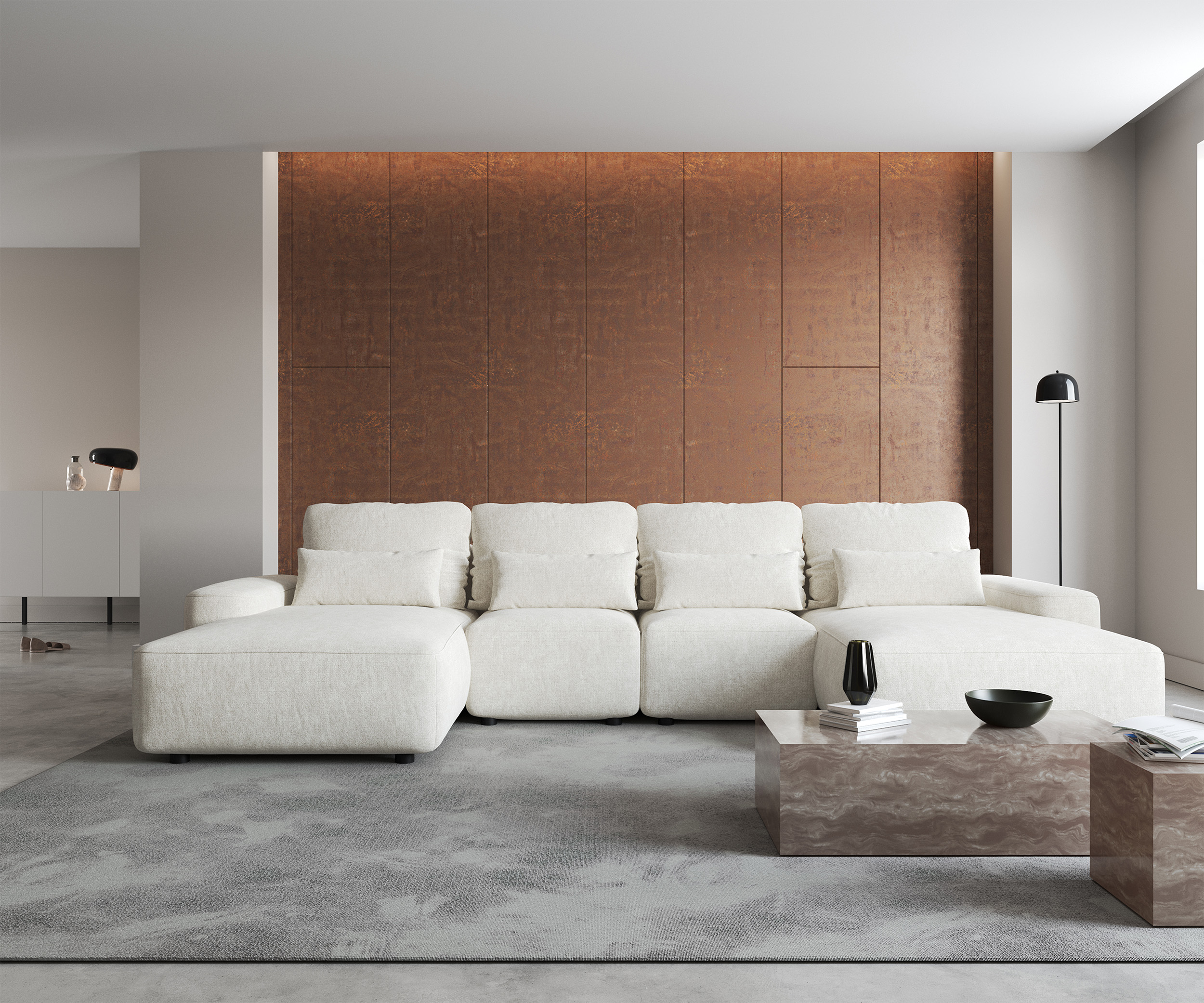 carnos - Canapé velours Beige