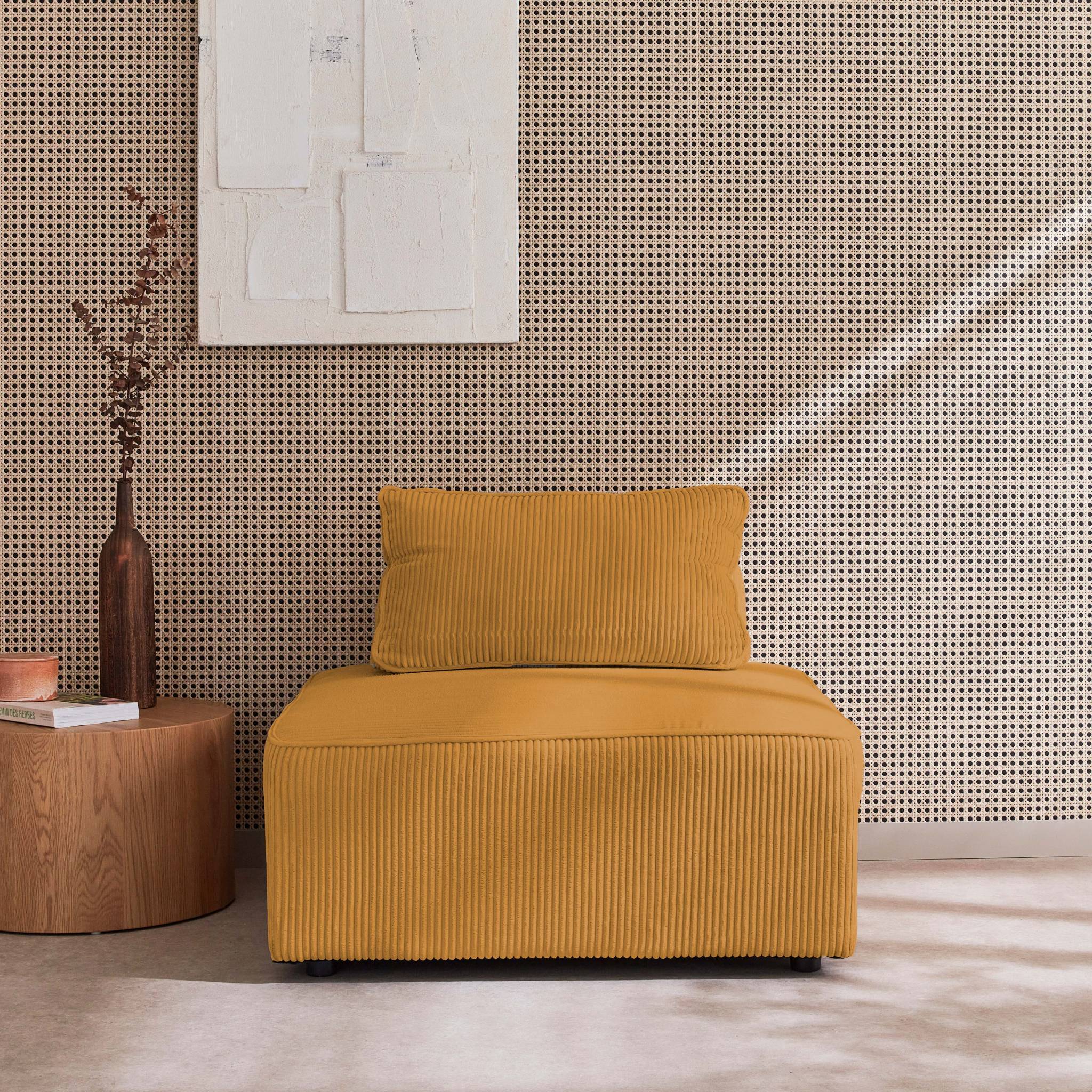 lao - Canapé velours côtelé Jaune - Vue supplémentaire 2