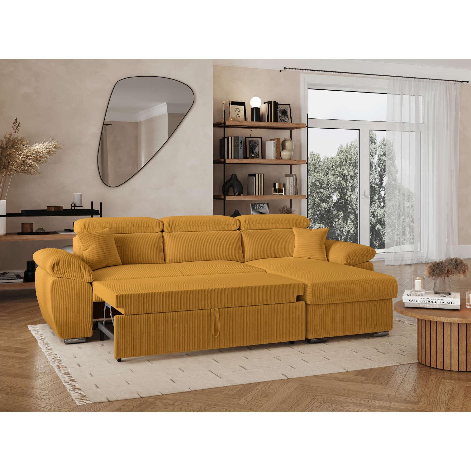 komeco - Canapé relax convertible Jaune - Vue supplémentaire 2