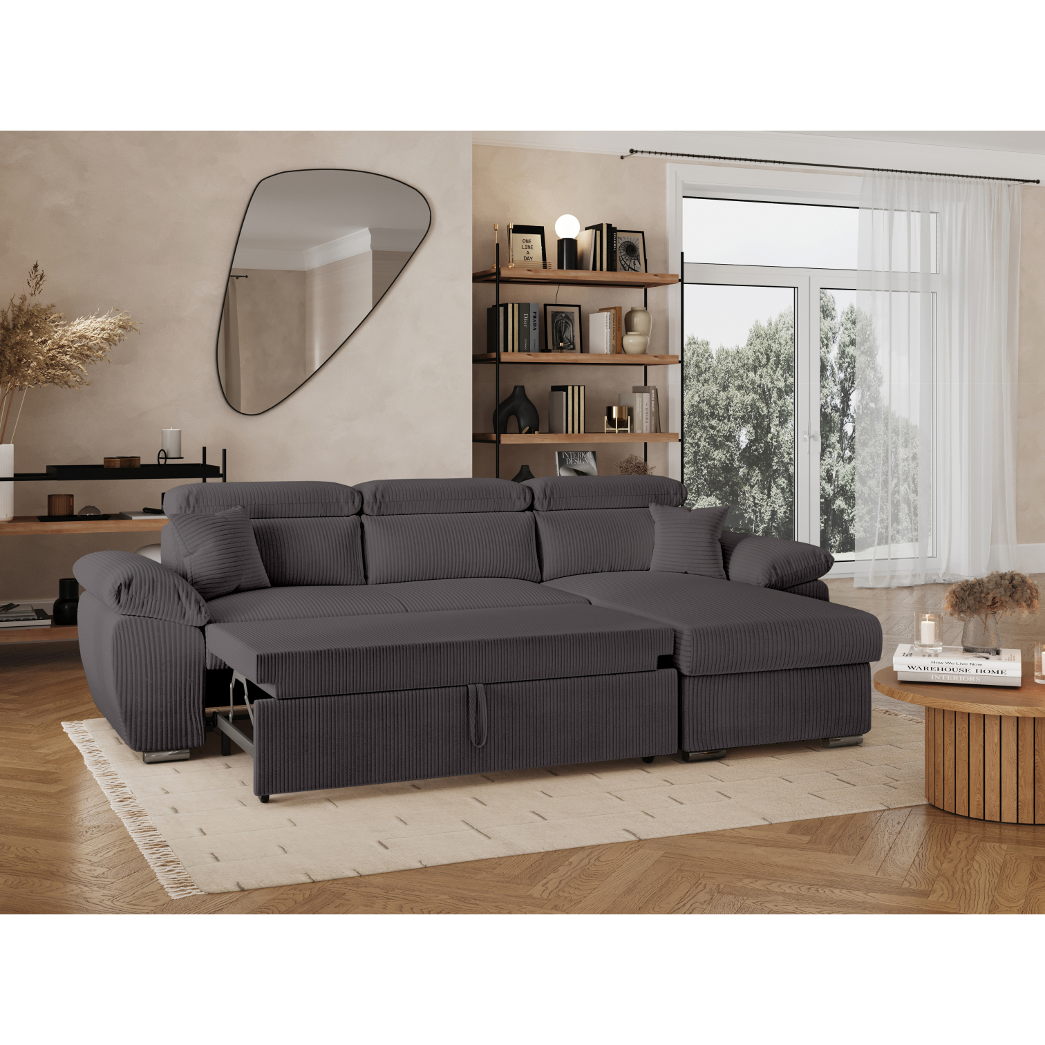 komeco - Canapé relax convertible Gris - Vue supplémentaire 2
