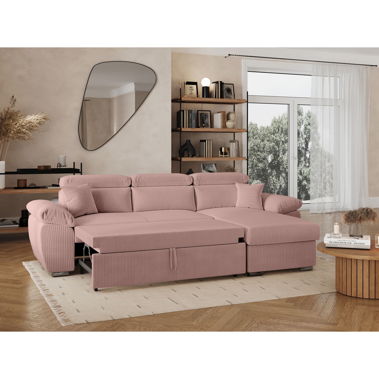 komeco - Canapé relax convertible Rose - Vue supplémentaire 2