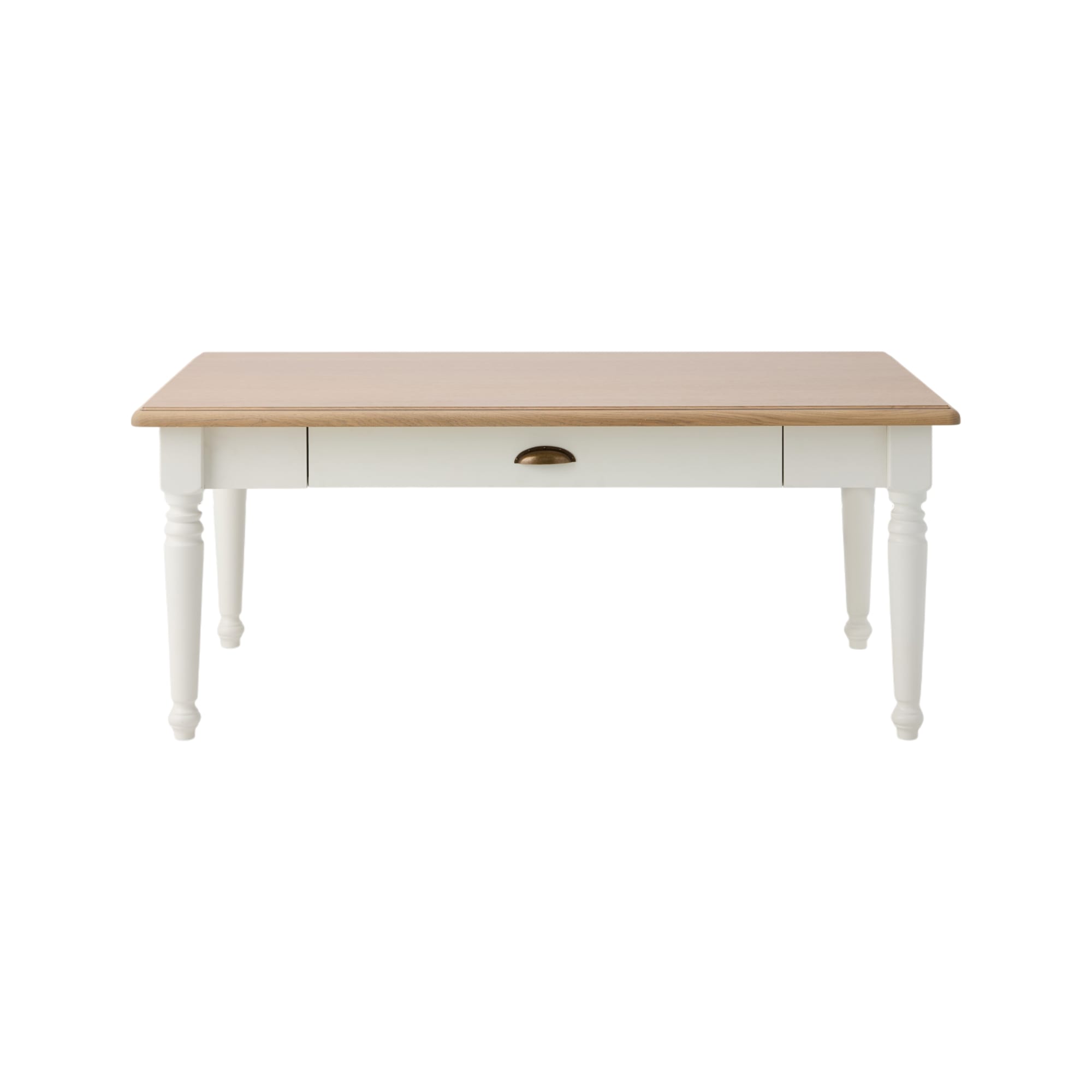 Table basse effet bois et blanc L120 cm