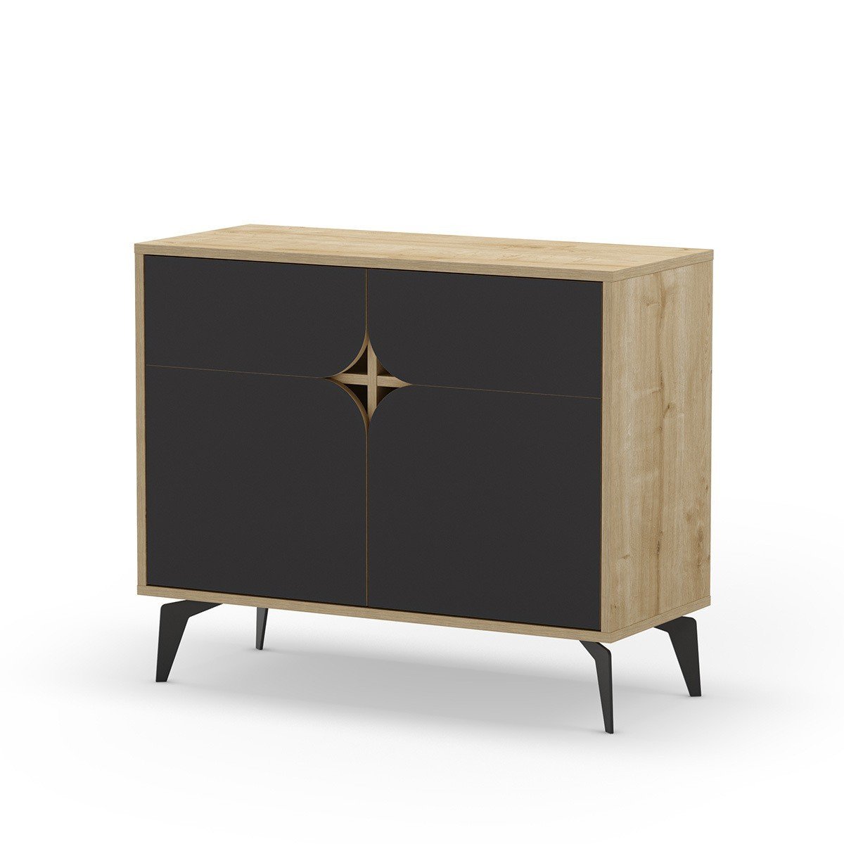 Buffet 2 portes avec pieds en métal L95 cm – Noir