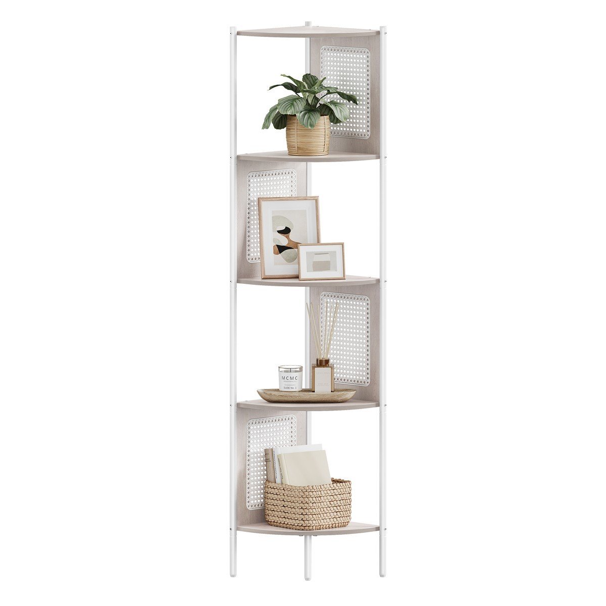 Etagère d&rsquo;angle – H156,4 cm – Ecru