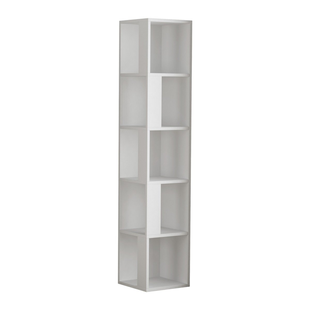 Etagère d&rsquo;angle 5 tablettes blanc – H161 cm