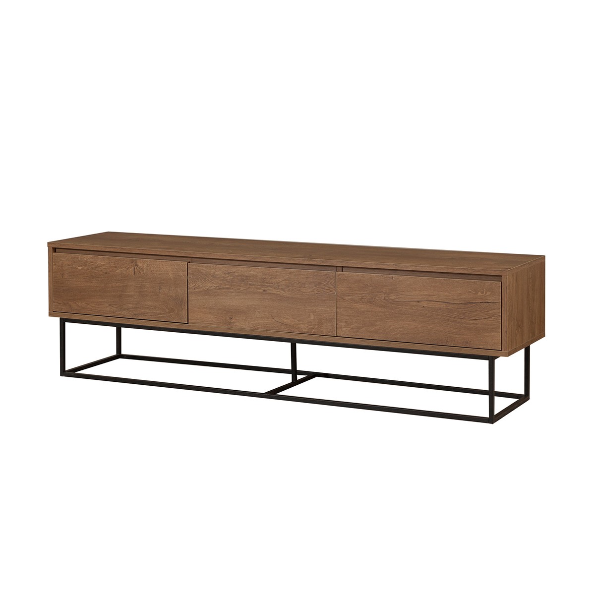 Meuble TV 3 tiroirs décor noyer – L180 cm