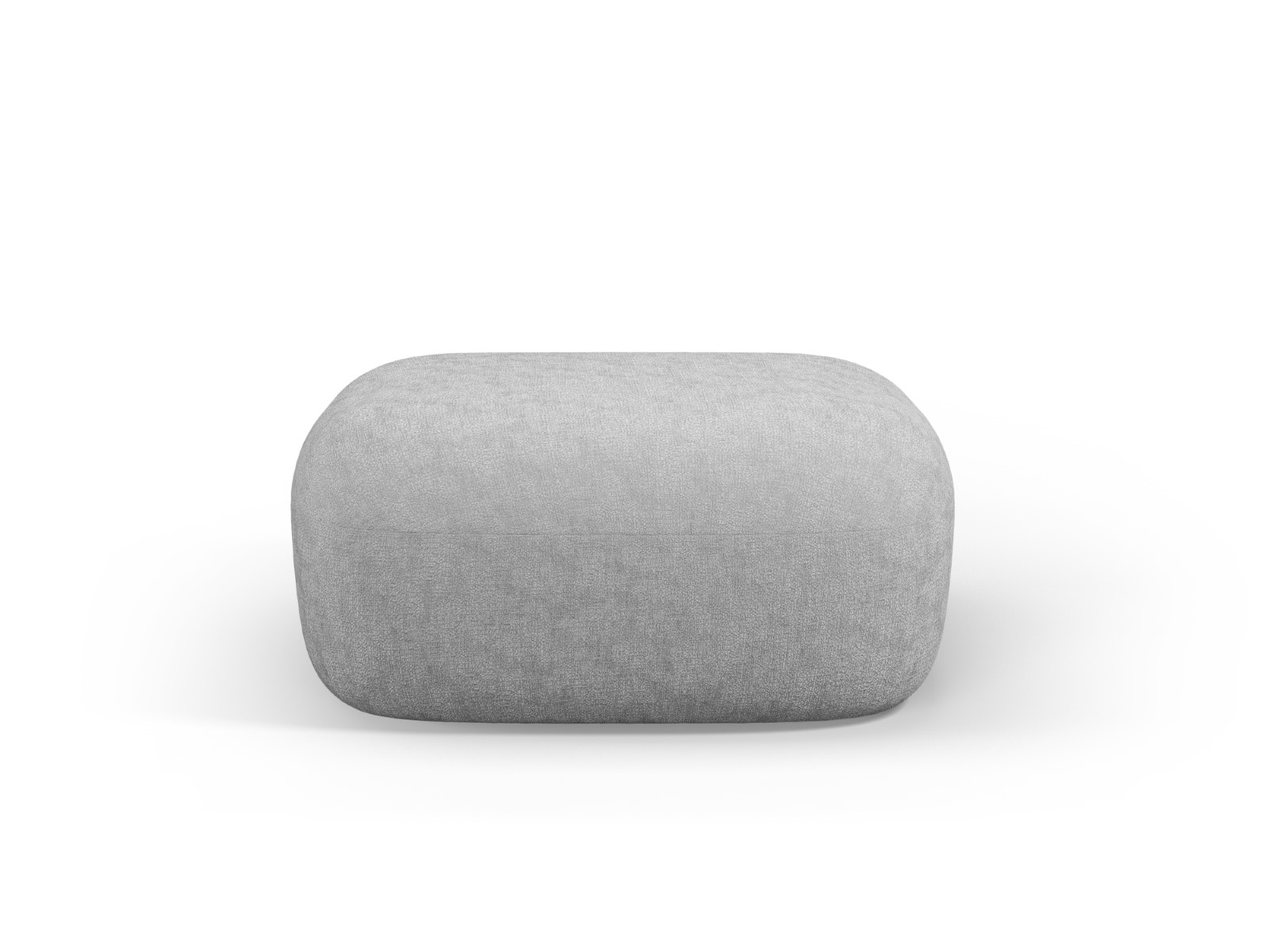 Pouf en tissu chenille argent