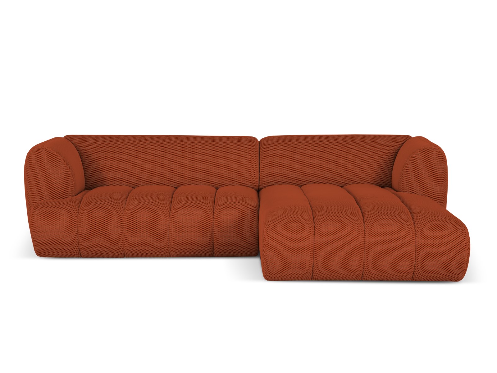 Canapé d’angle droit modulable 4 places en tissu 3d brique