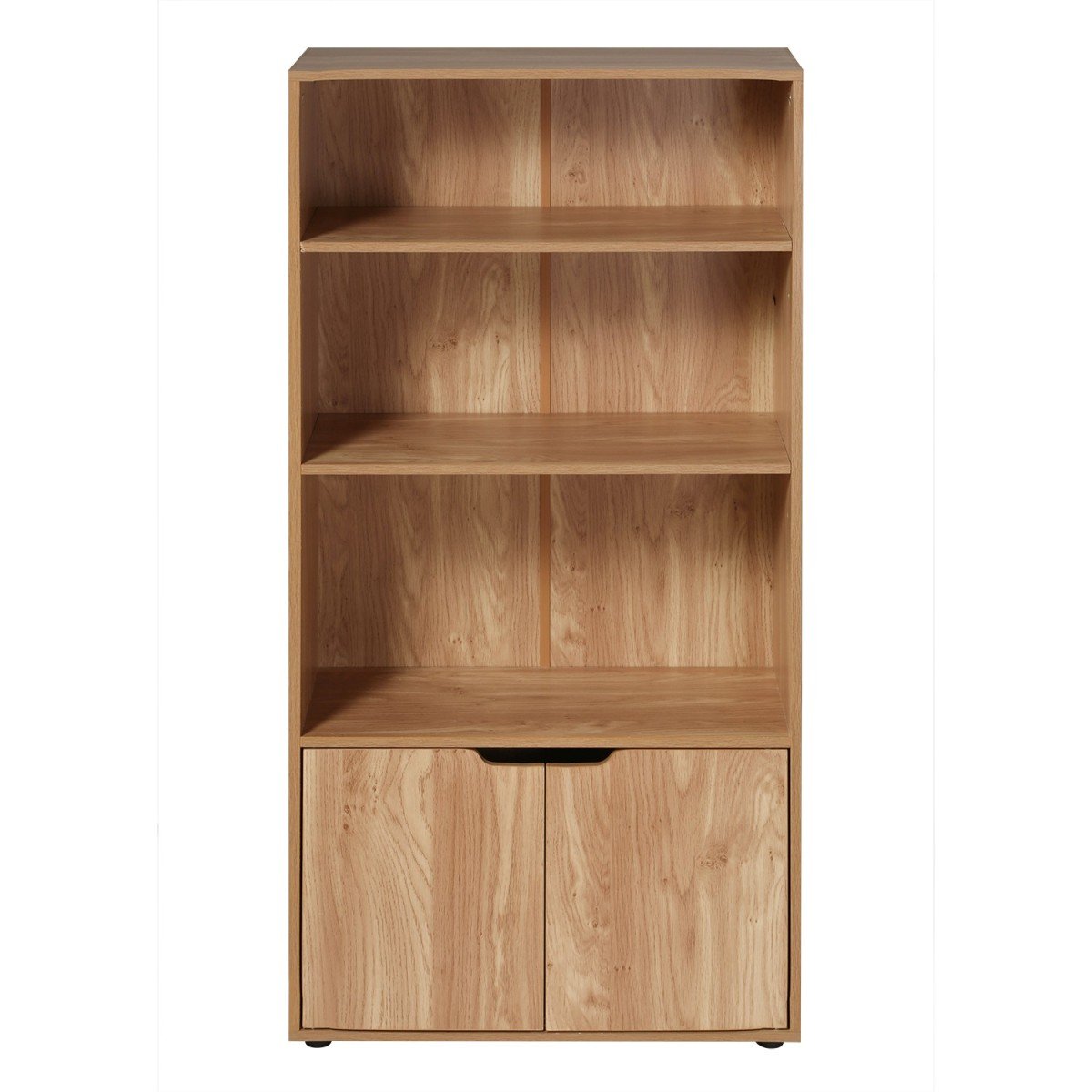 Etagère 3 niveaux et rangement 2 portes – H120 cm – Marron