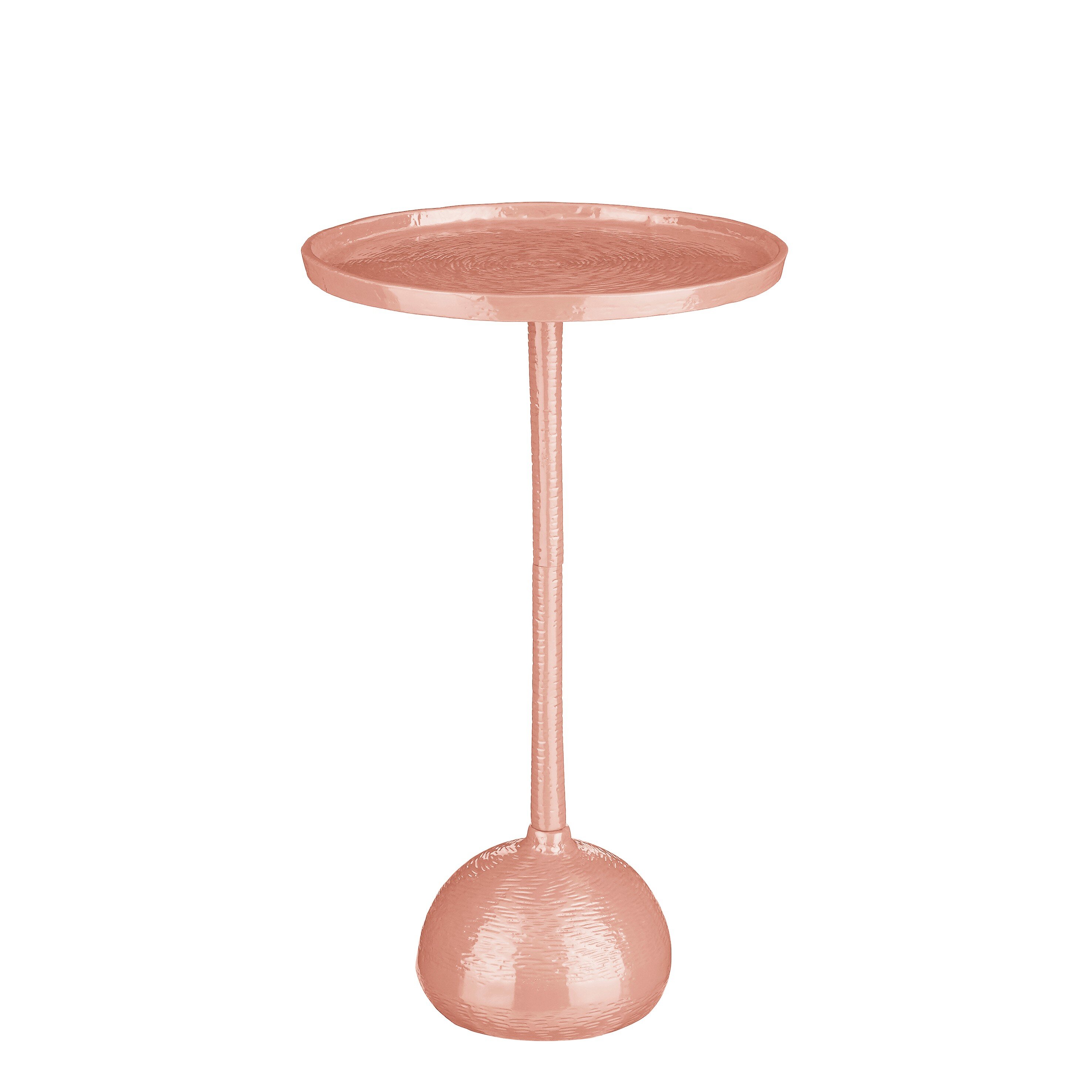 Table d&rsquo;appoint en aluminium recyclé rose clair H58
