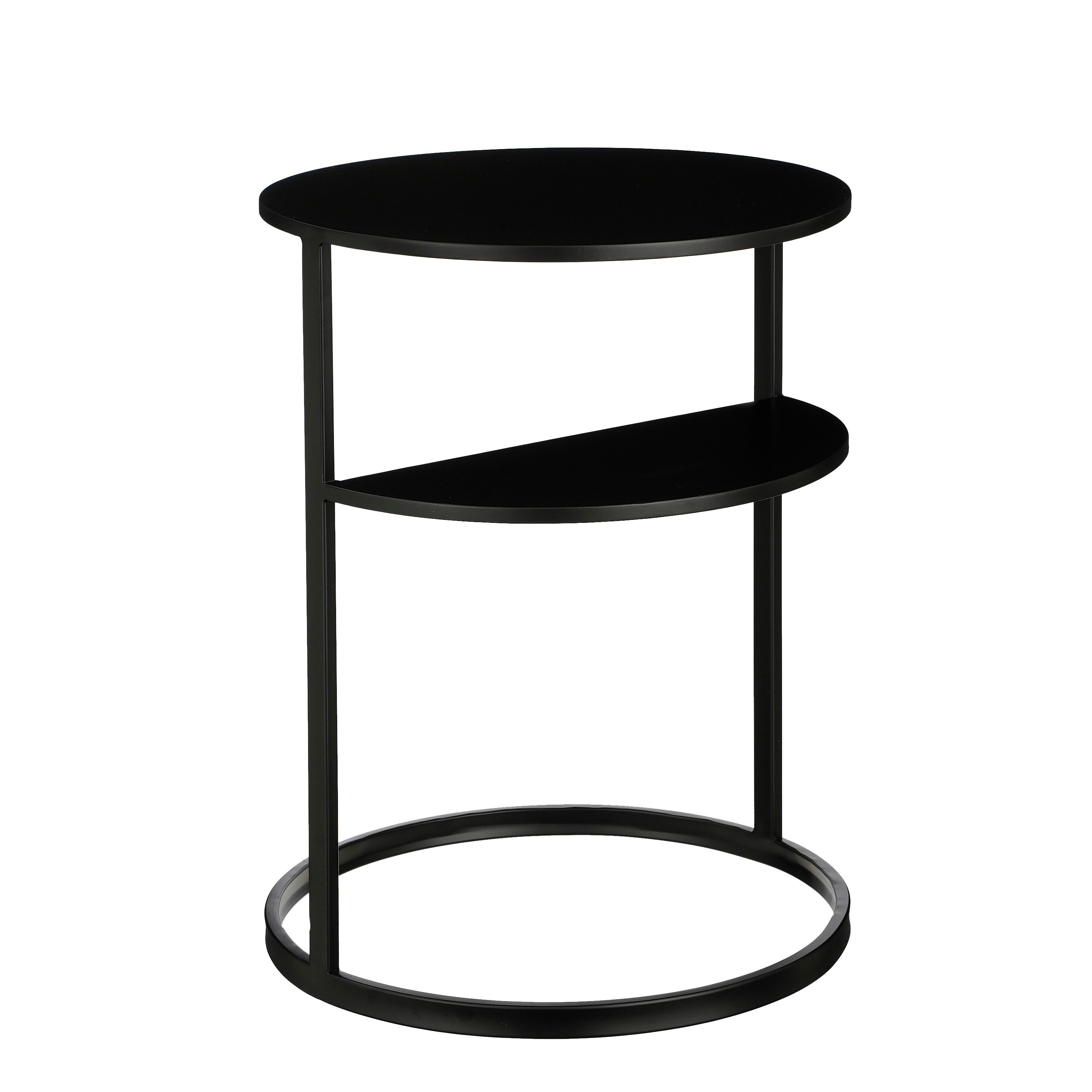 Table d&rsquo;appoint en métal noir H58