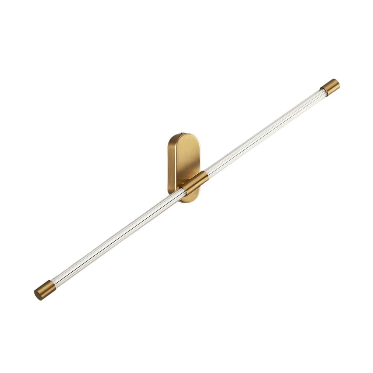 Applique en aluminium et acrylique Transparent et doré 80 cm