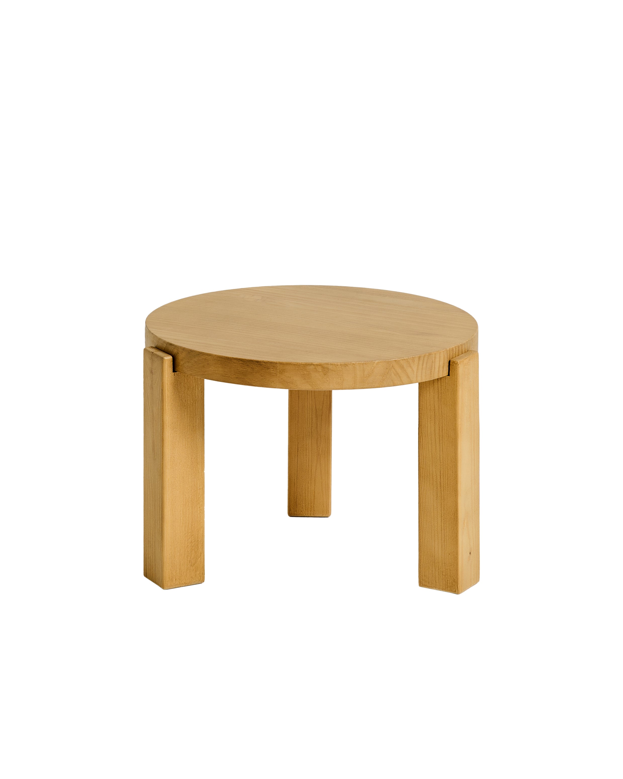 Table basse circulaire couleur marron clair, 50×35 cm