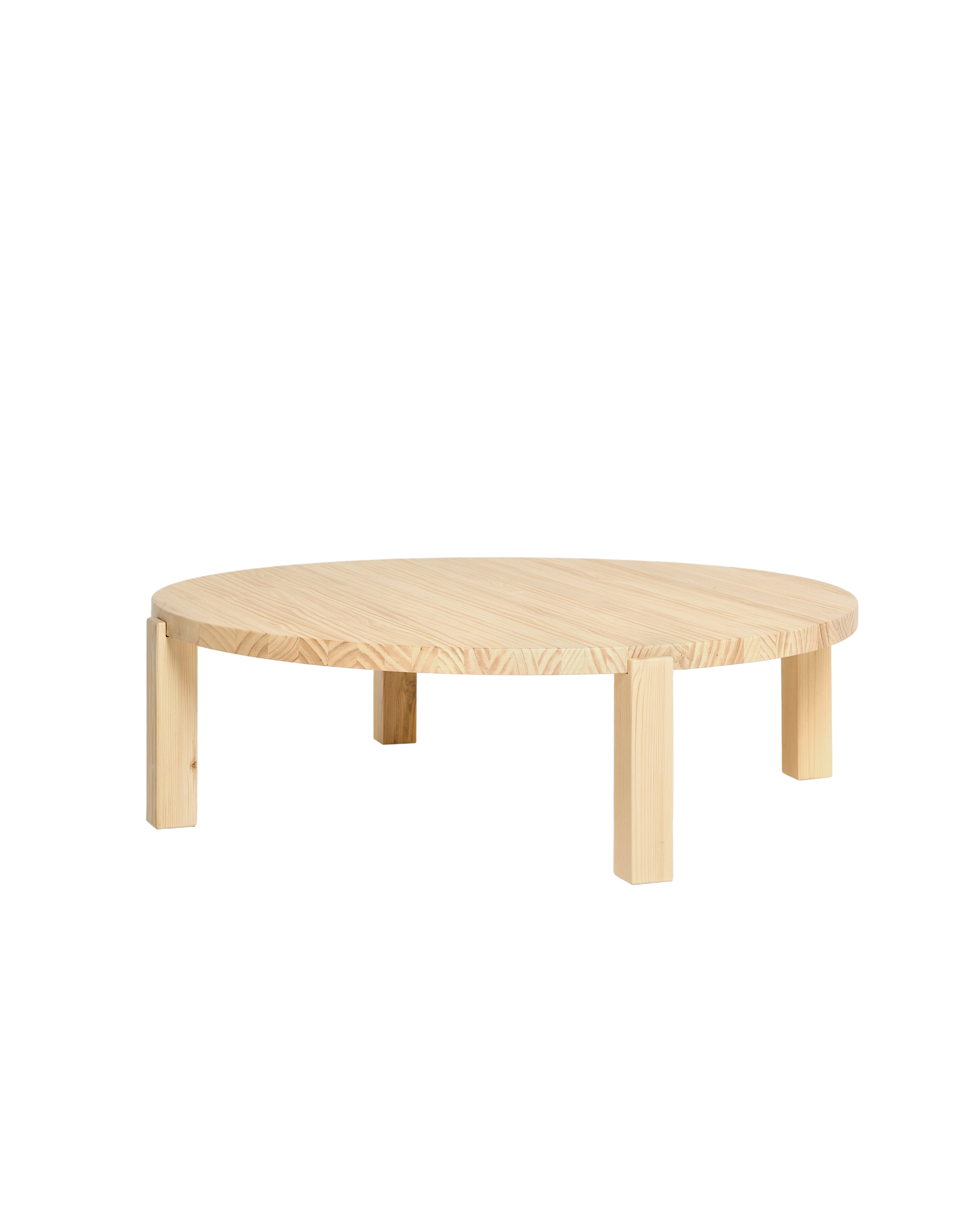 Table basse circulaire couleur beige, 120×35 cm