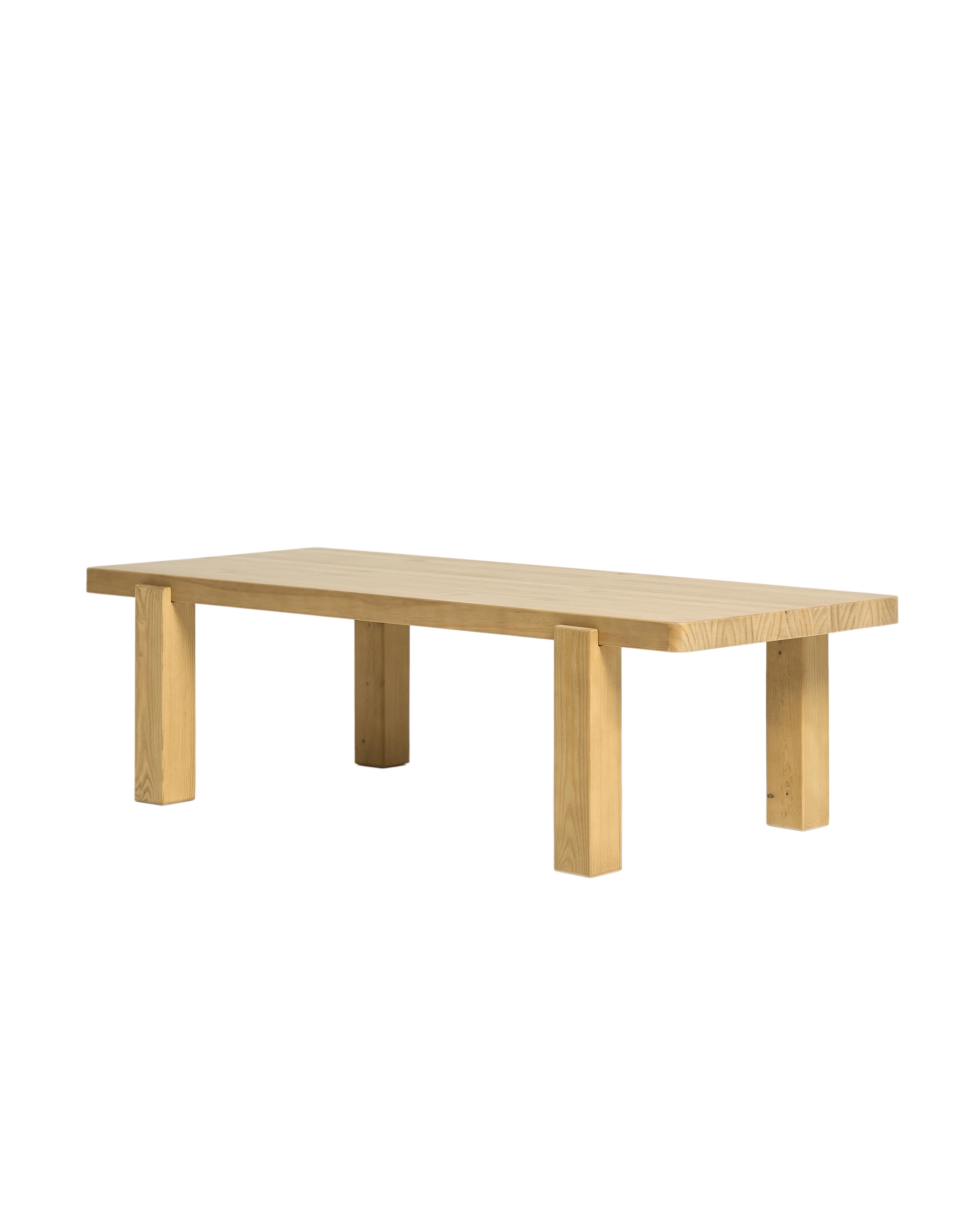 Table basse rectangulaire couleur naturelle, 120x50x35 cm