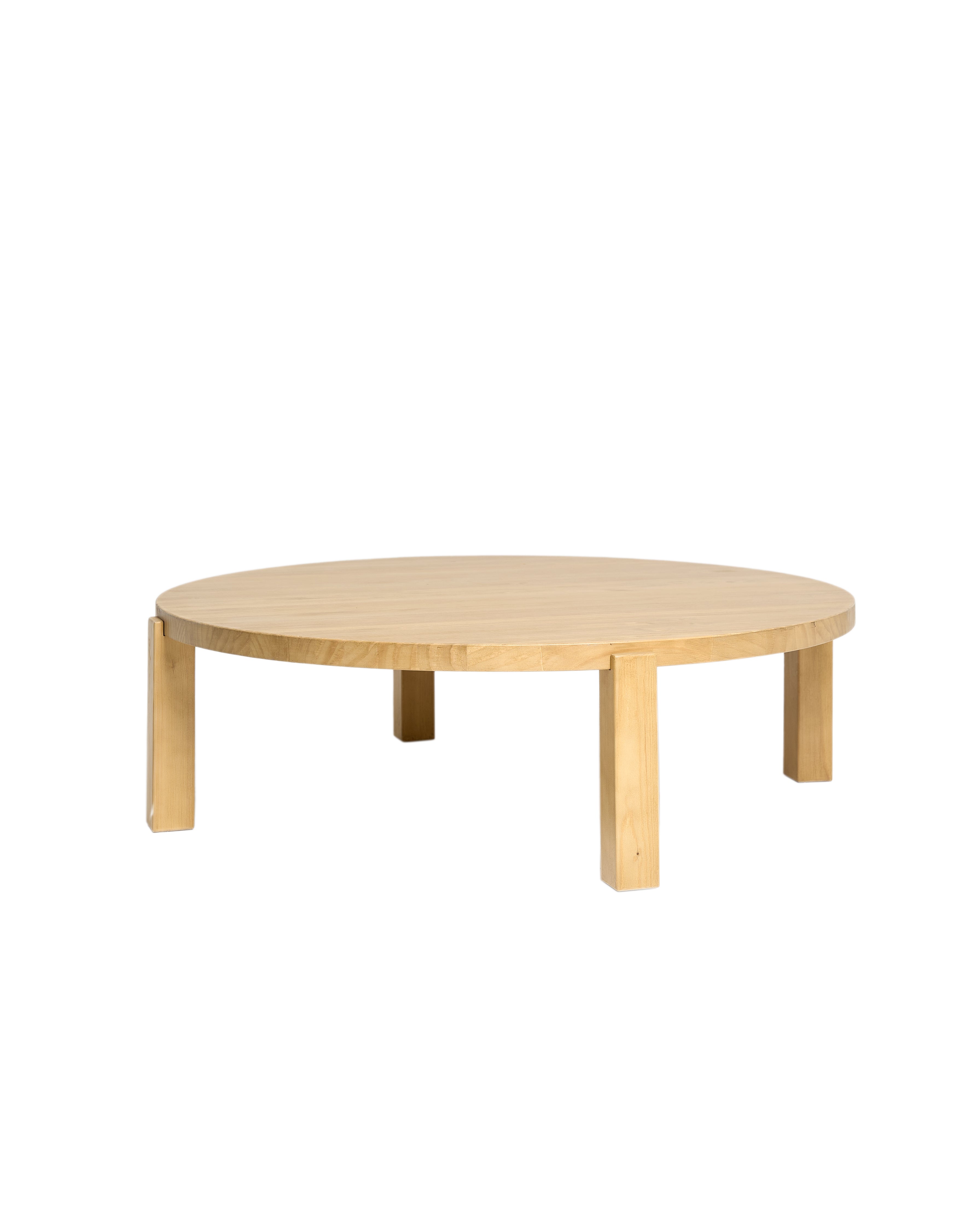 Table basse circulaire couleur naturelle, 120×35 cm