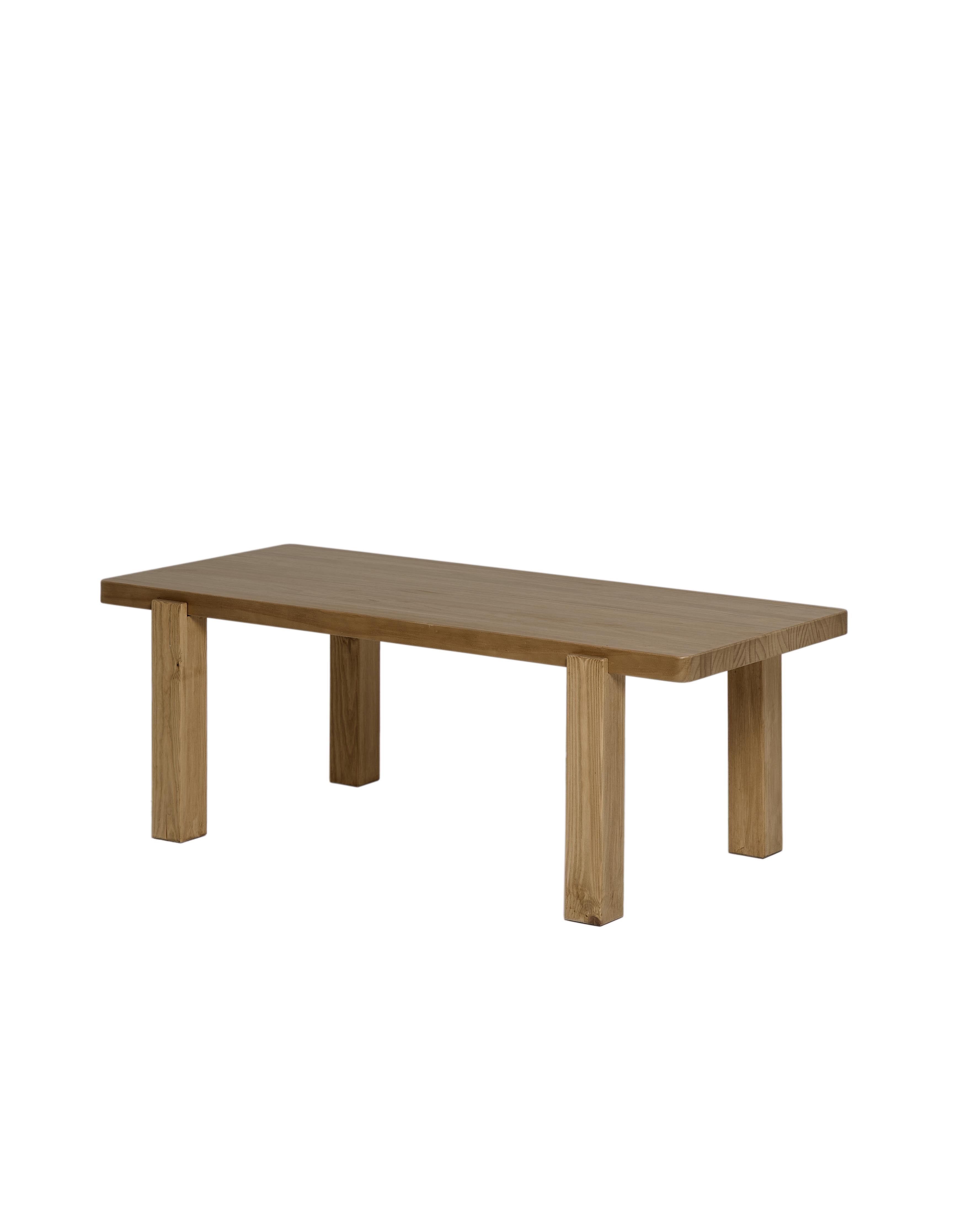 Table basse rectangulaire couleur marron, 120x50x42 cm