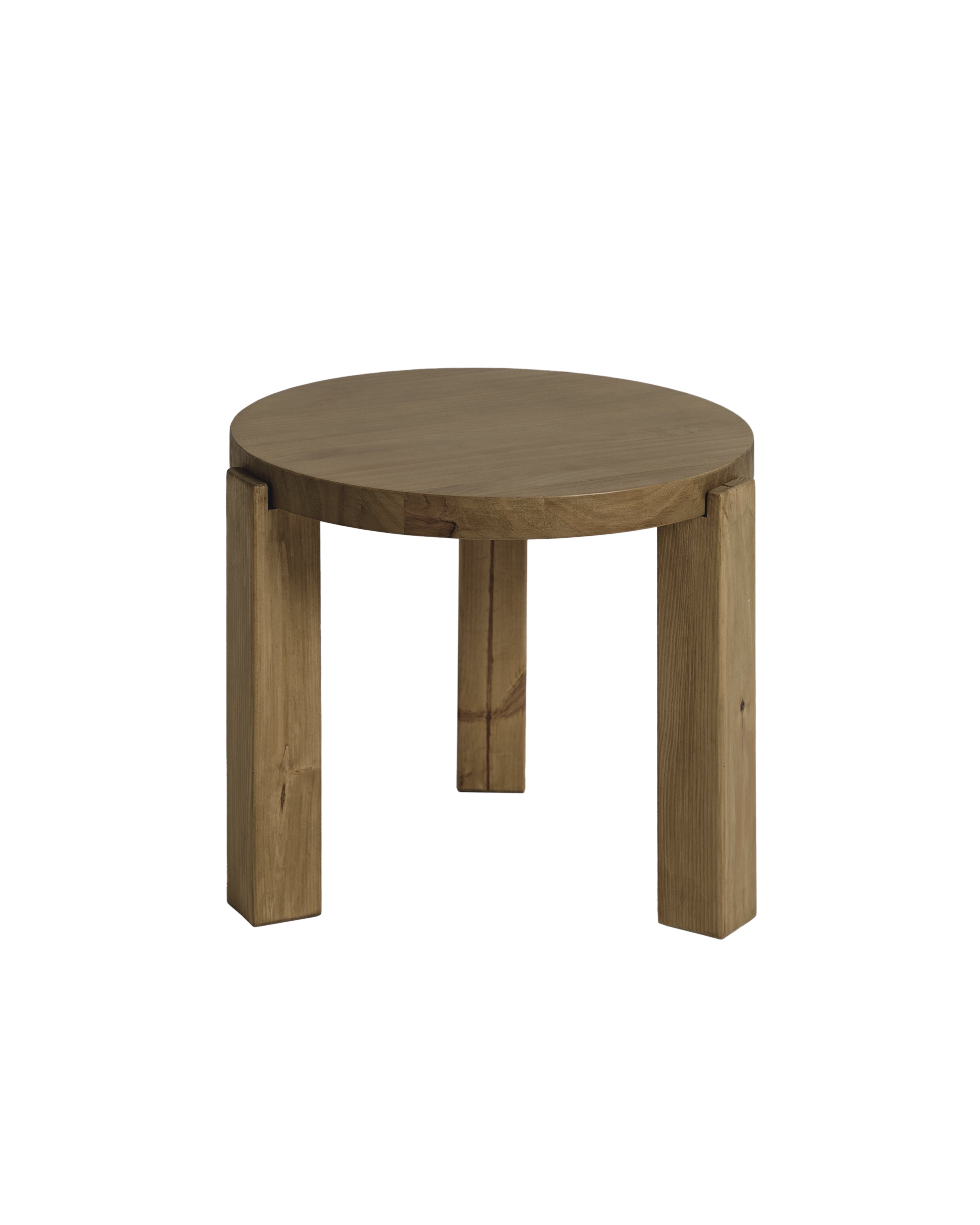 Table basse circulaire couleur marron, 50×42 cm