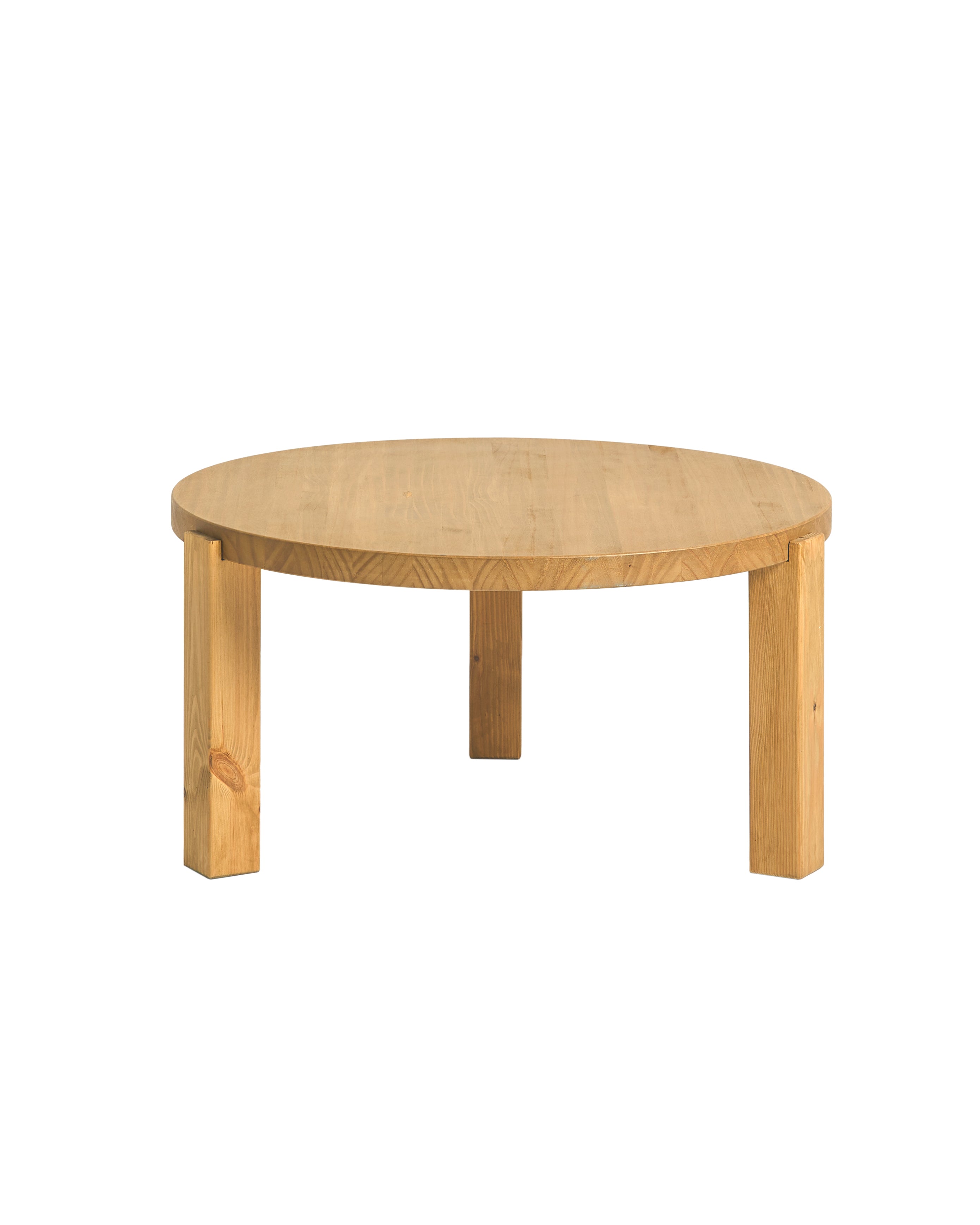 Table basse circulaire couleur marron clair, 80×42 cm