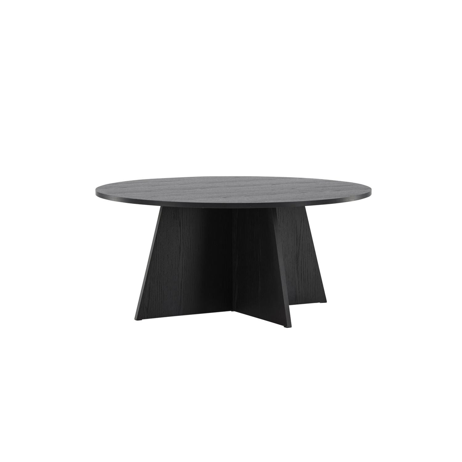 Table basse ronde 100cm en bois noir