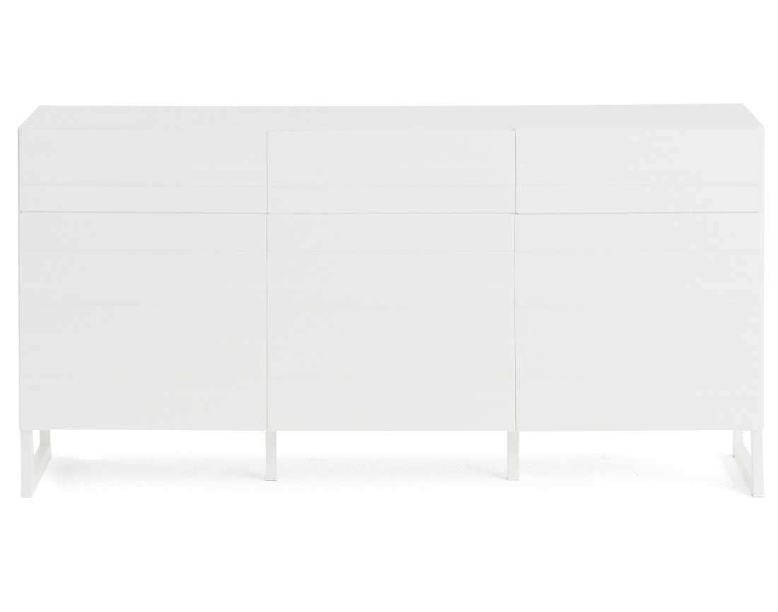 Buffet bas contemporain 165 cm blanc