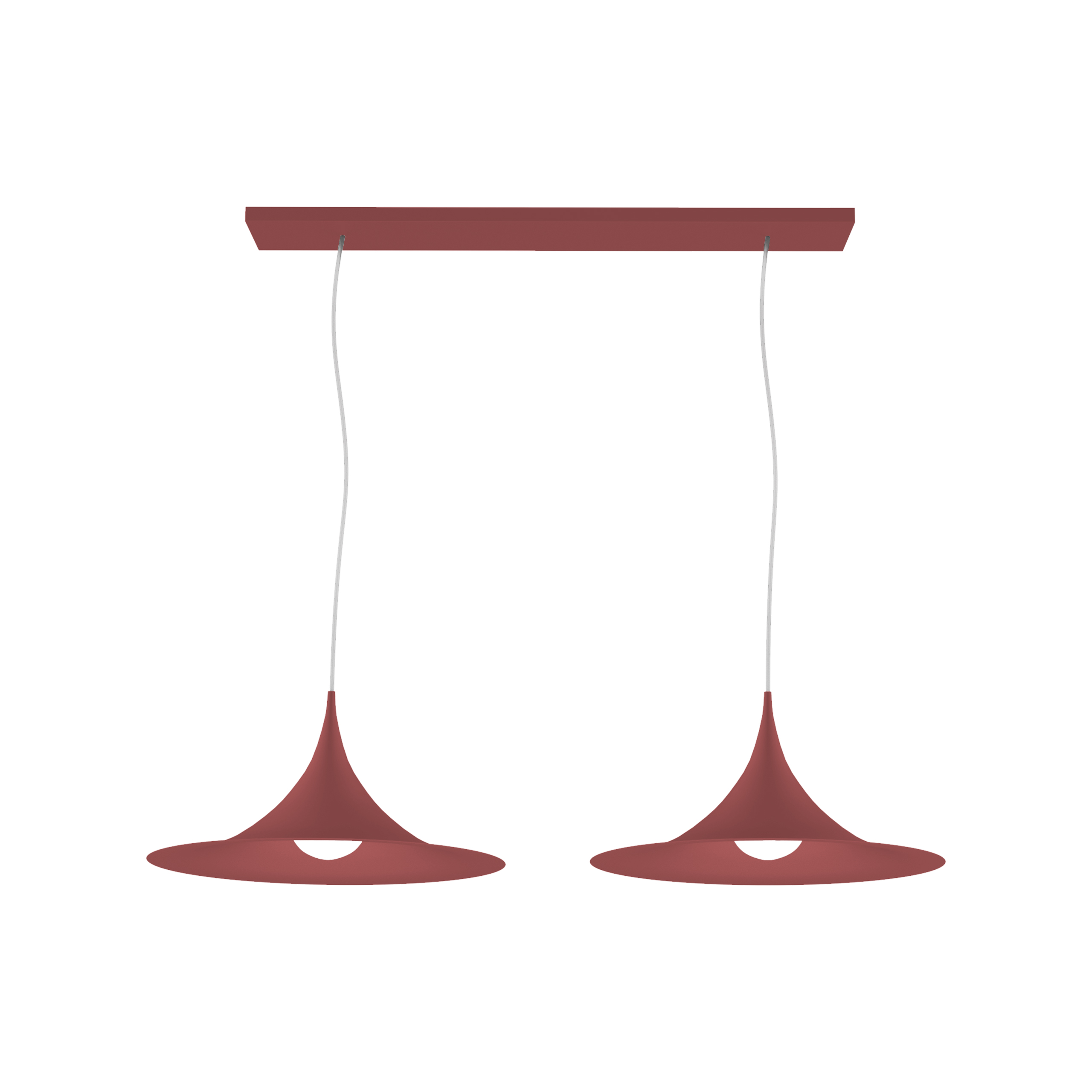 Suspension métal rouge 2x E27