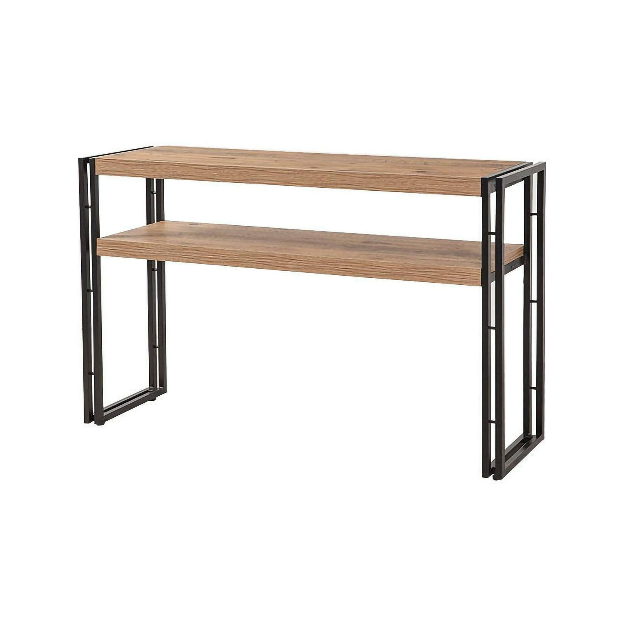 Console effet bois beige, noir 140x35h80 cm