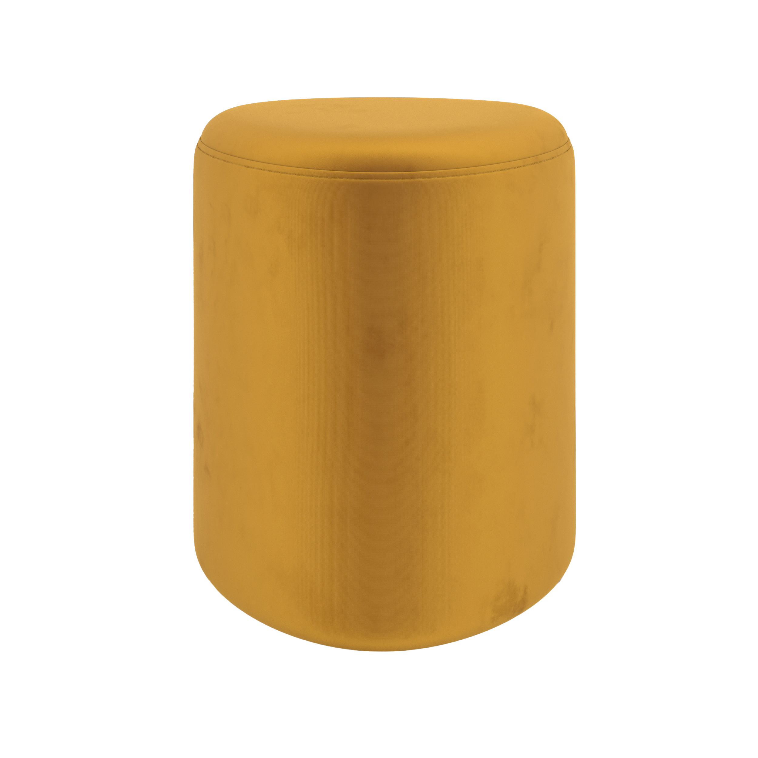 Pouf en velours jaune