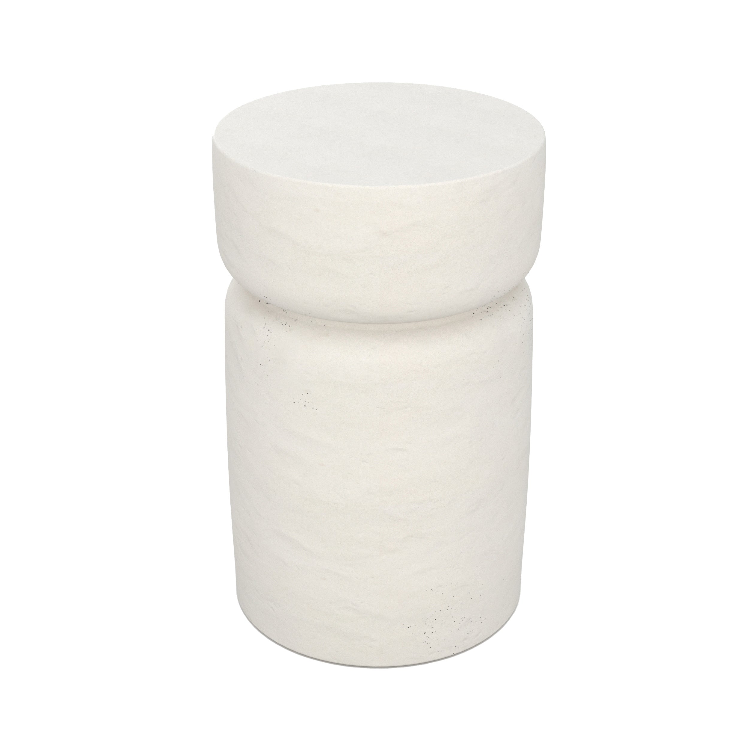 Table d’appoint ronde en béton blanc D30 cm