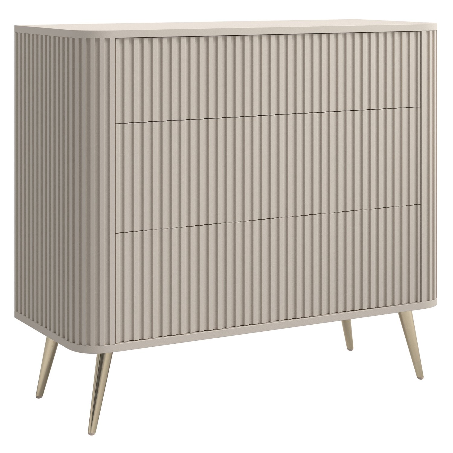 Commode 3 tiroirs grège 93 cm