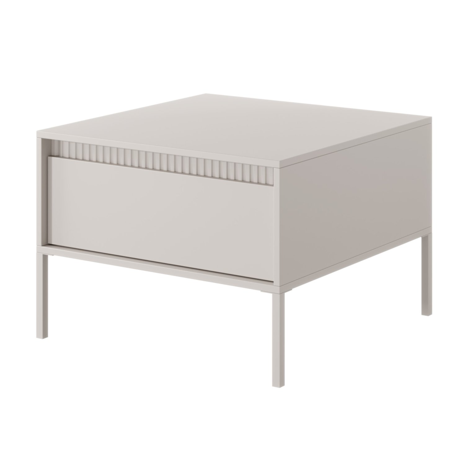 Table basse 1 tiroir beige 68×68 cm