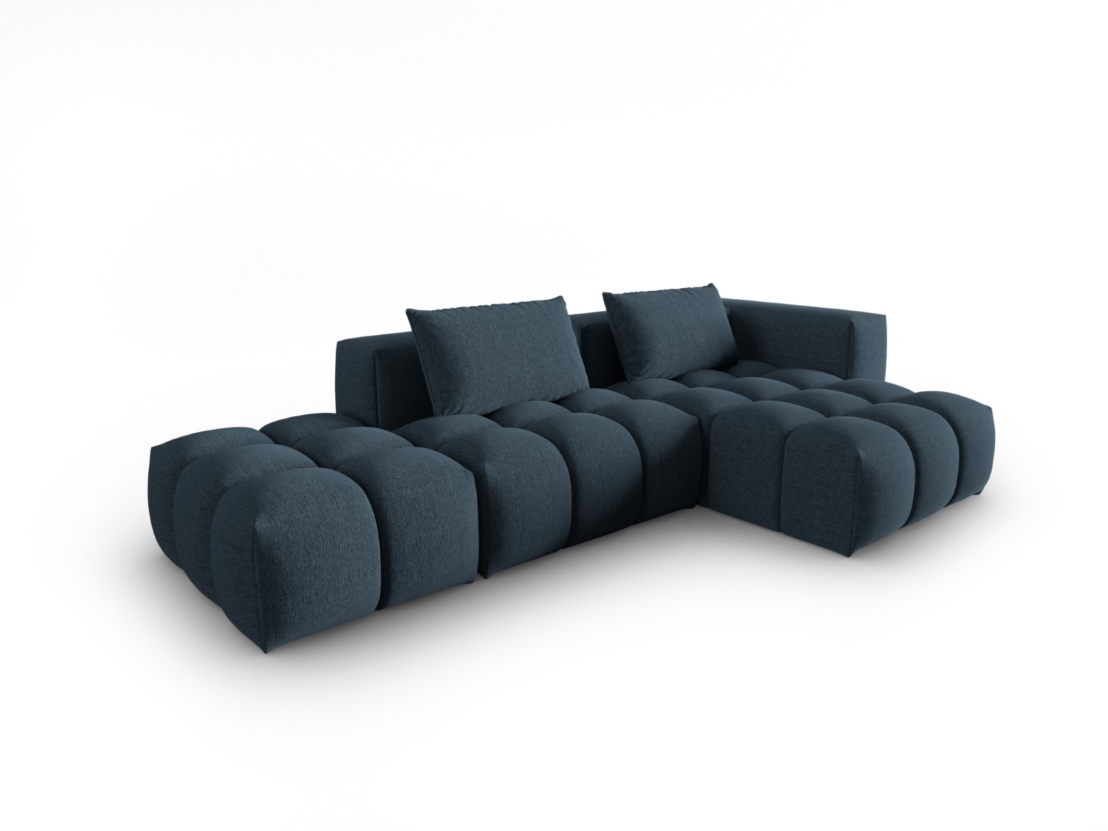 Lorella - Canapé tweed Bleu - Vue supplémentaire 2