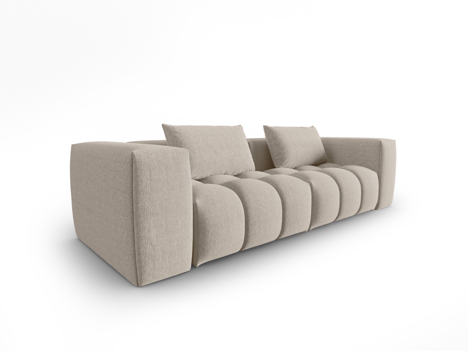 Lorella - Canapé tweed Beige - Vue supplémentaire 2