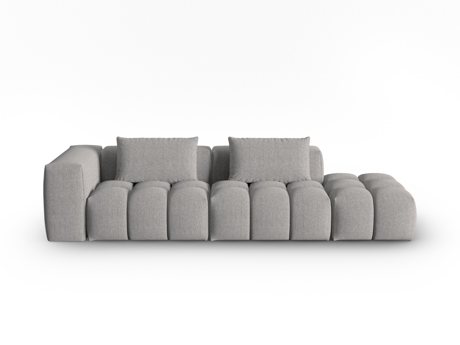 Canapé modulable droit 3 places en tissu structurel beige foncé
