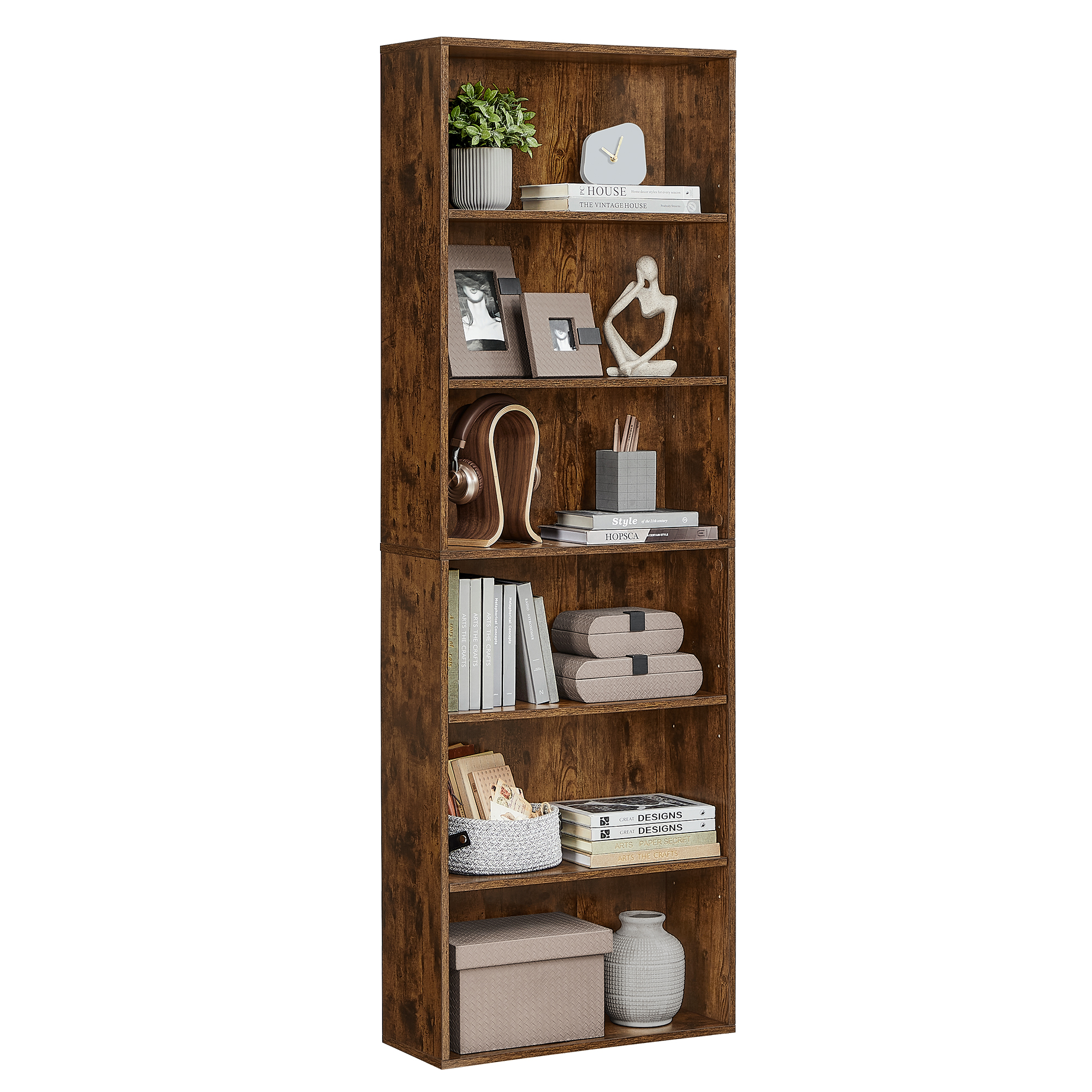 Étagère de Rangement 6 Niveaux 24 x 60 x 178.5 cm Marron Rustique