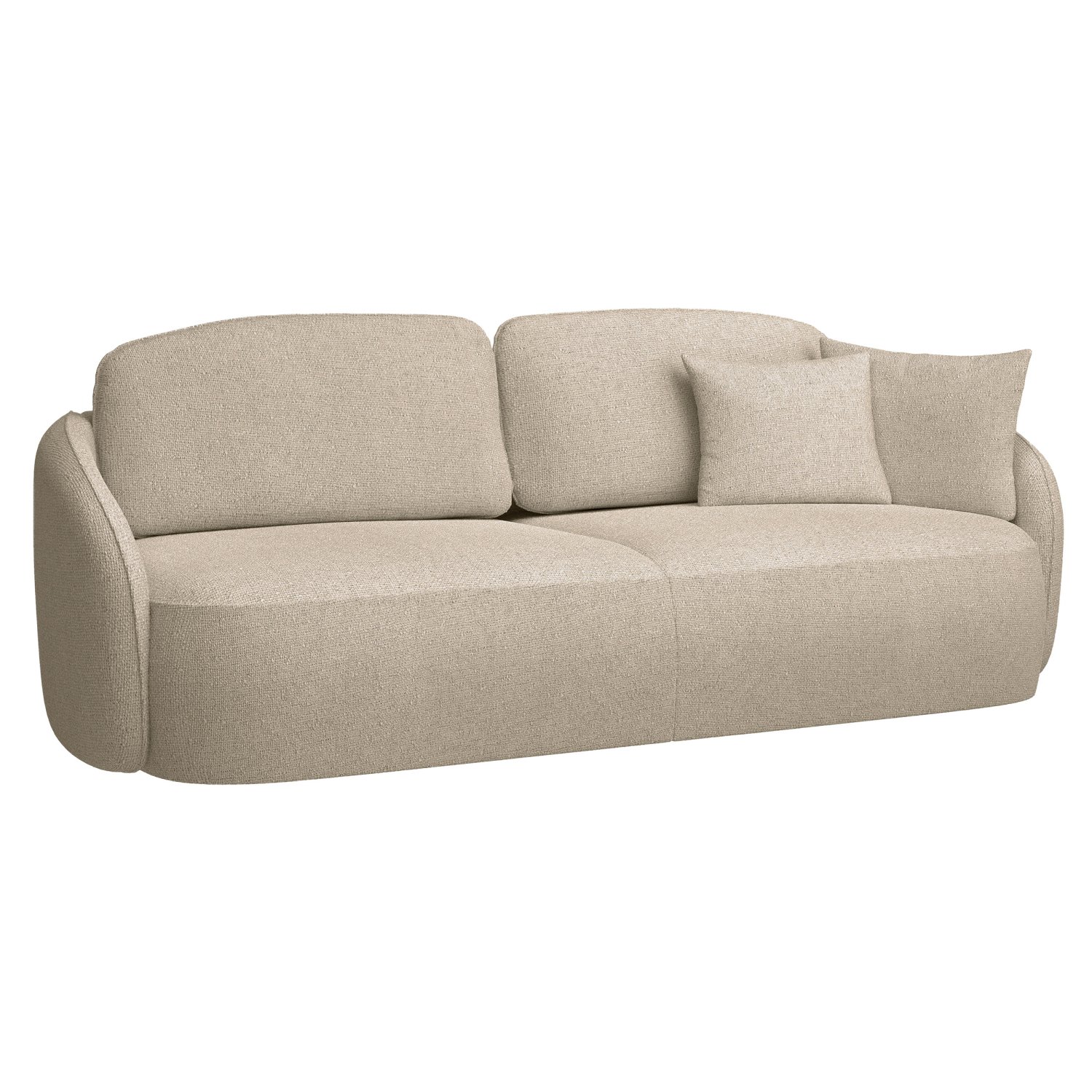 Canapé convertible 3 places en tissu chenille beige