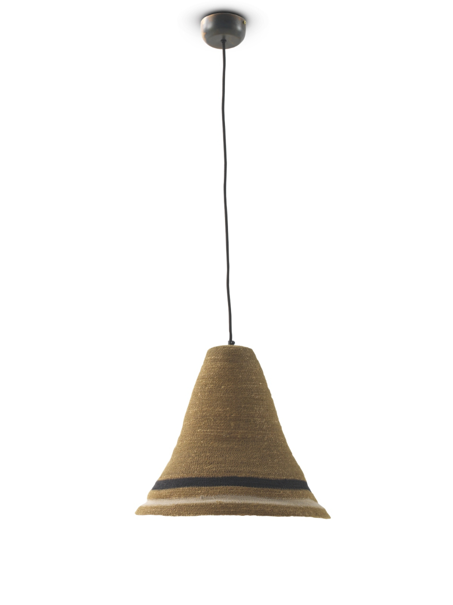 Plafonnier en fibres naturelles tressées