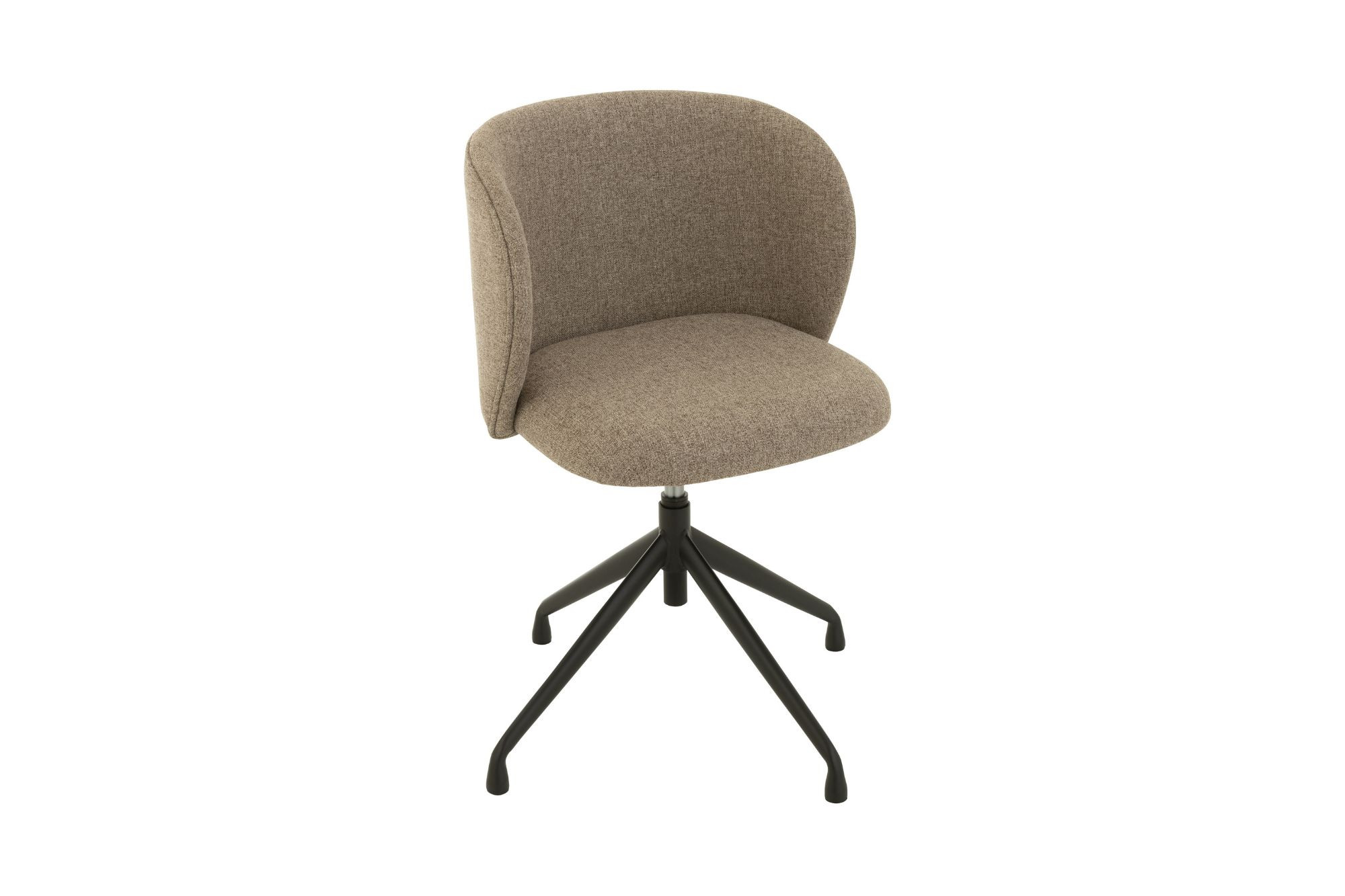 Chaise pivotante réglable en hauteur en lin marron