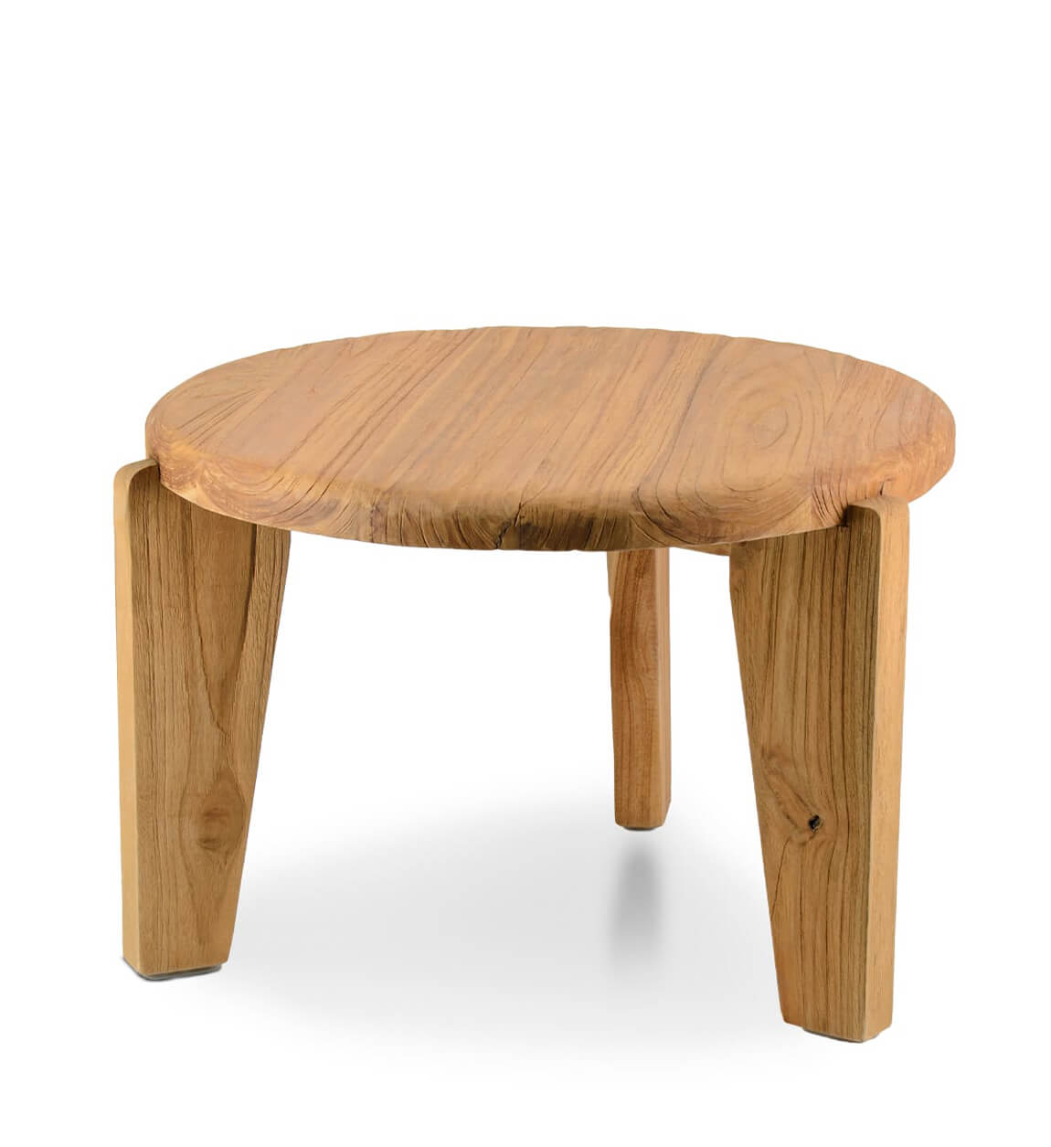 Table d&rsquo;appoint 3 pieds en teck Ø 60 cm